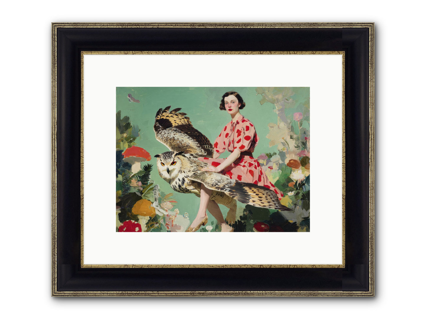 The Luminous Alcove Framed Print - Black & Gold 12x9