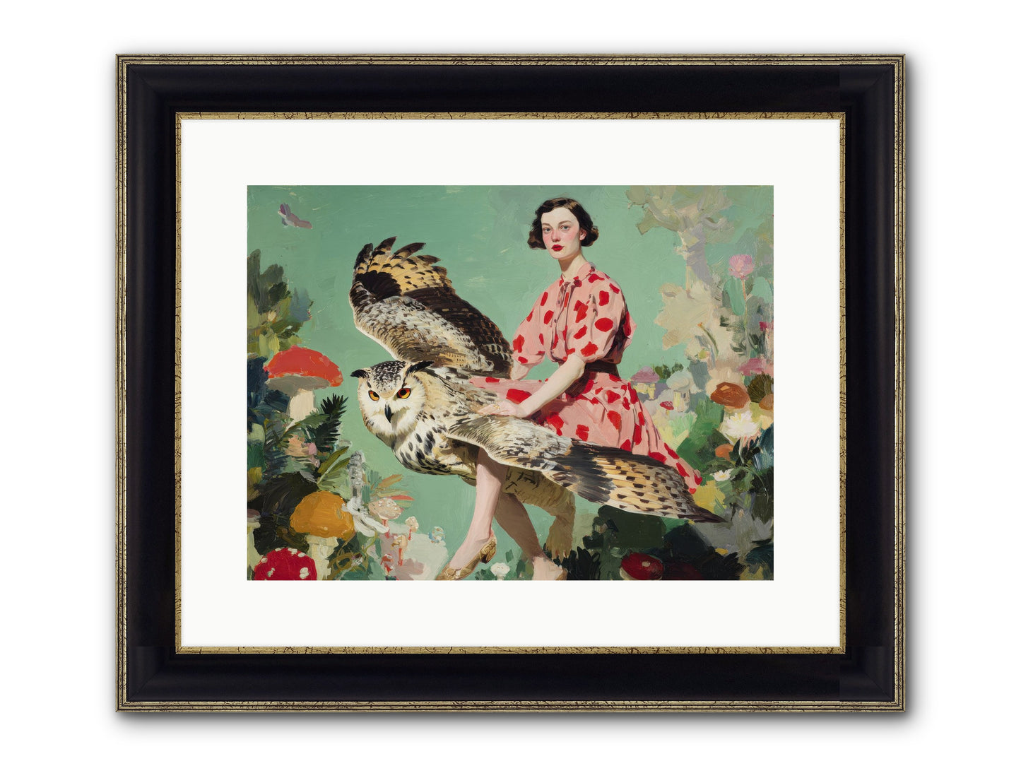 The Luminous Alcove Framed Print - Black & Gold 16x12