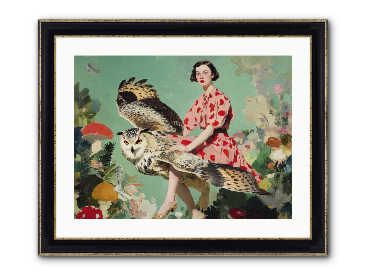 The Luminous Alcove Framed Print - Black & Gold 24x18