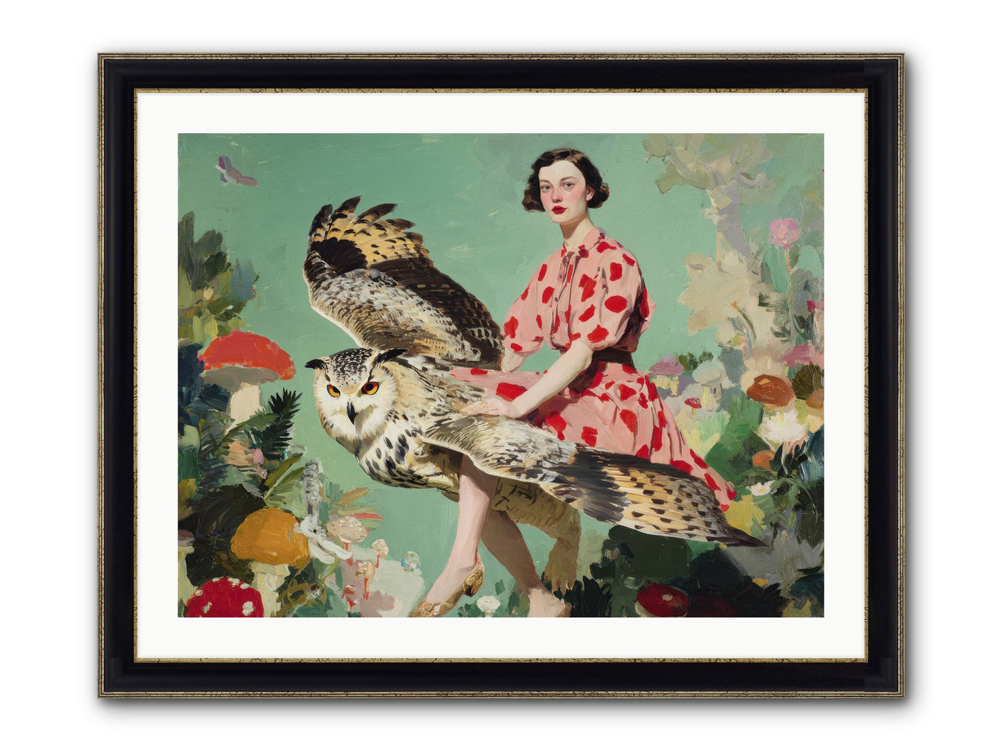 The Luminous Alcove Framed Print - Black & Gold 32x24