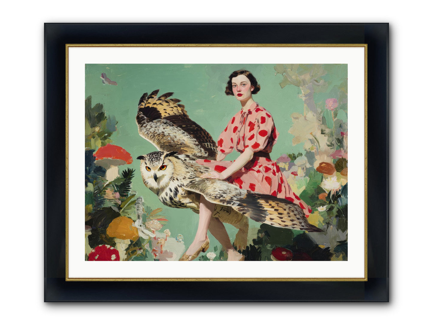 The Luminous Alcove Framed Print - Wide Black w/Gold 32x24