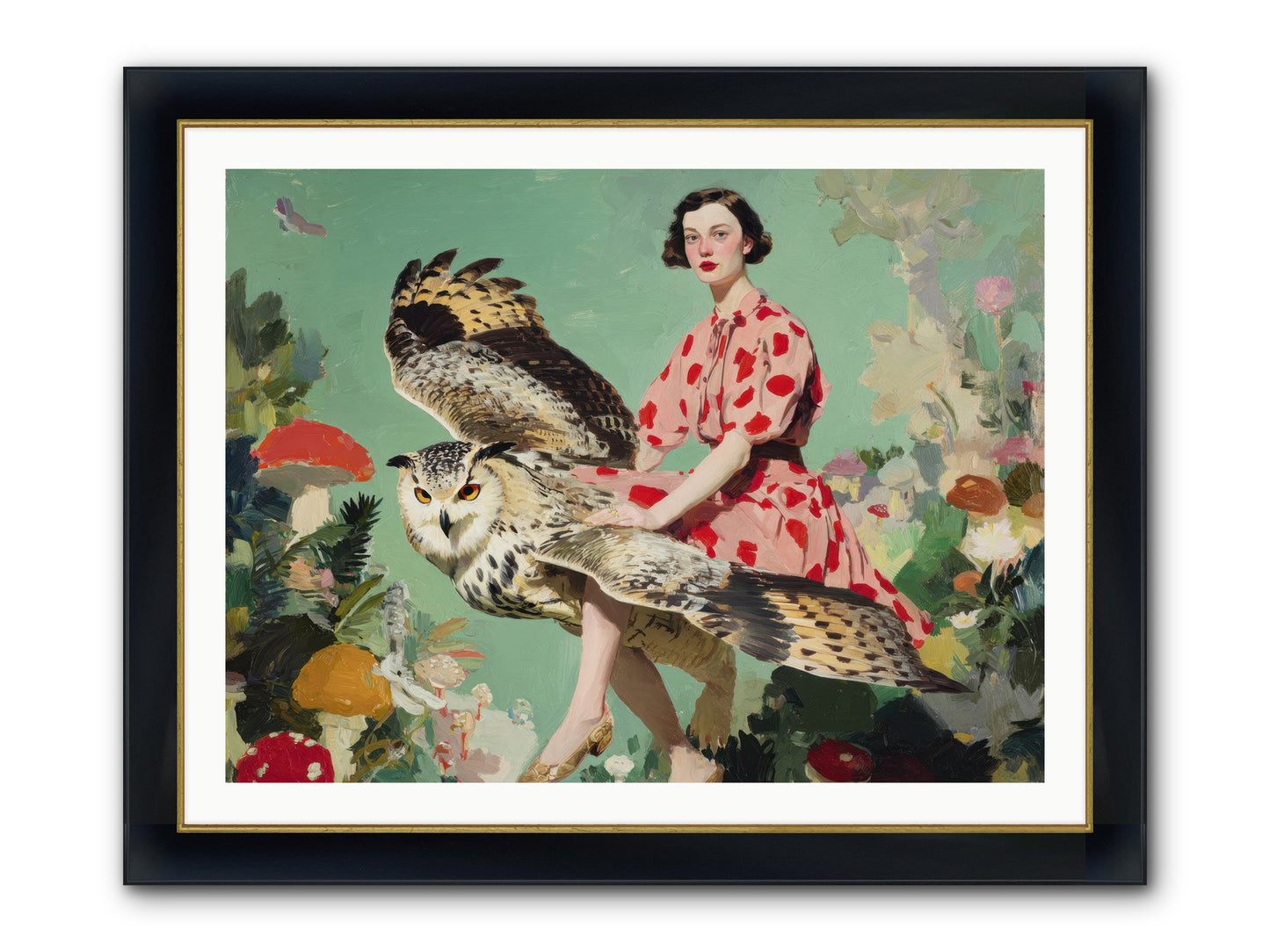 The Luminous Alcove Framed Print - Wide Black w/Gold 40x30