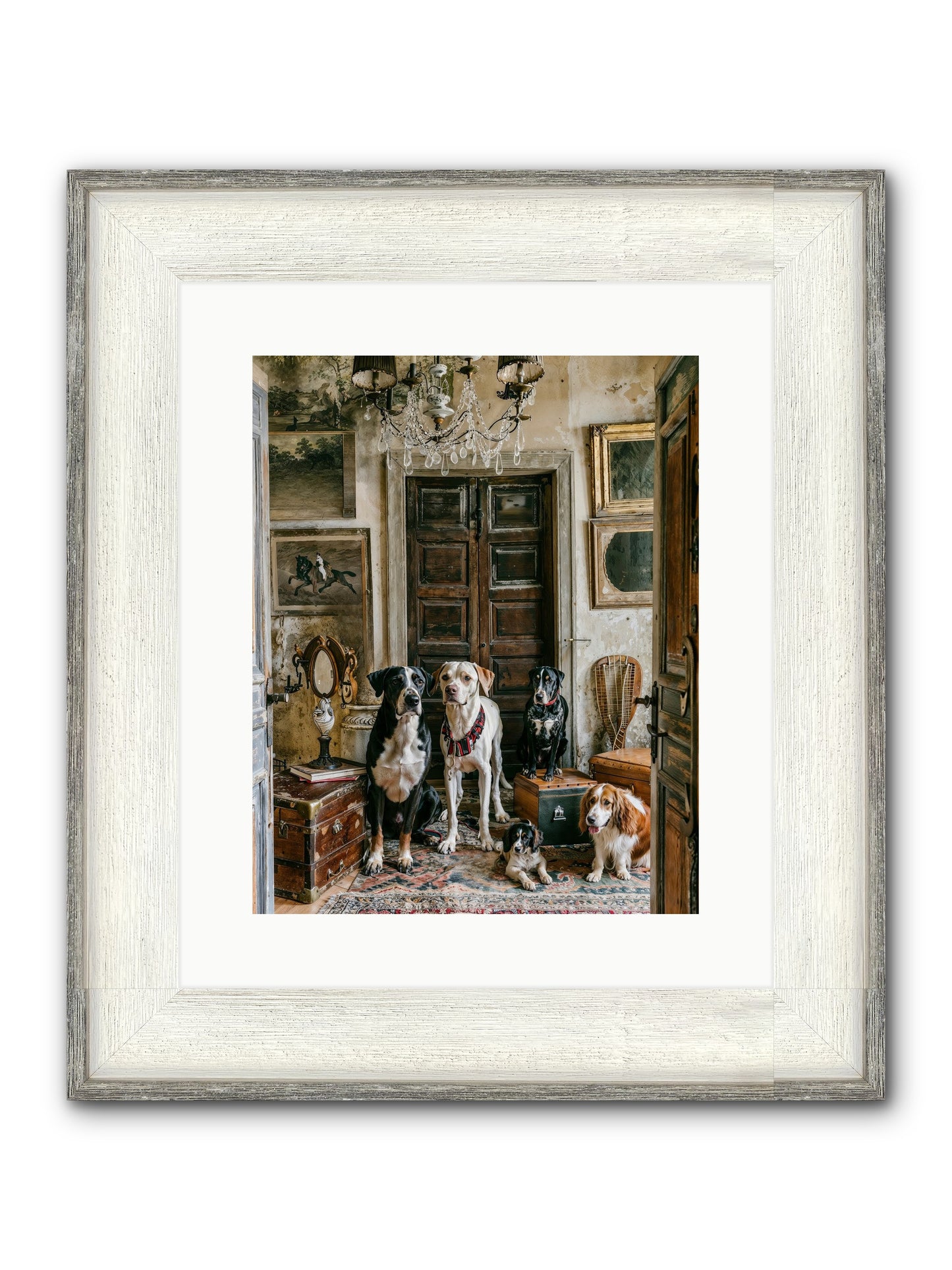 The Luxe Leash League Framed Print - Driftwood White 12x15