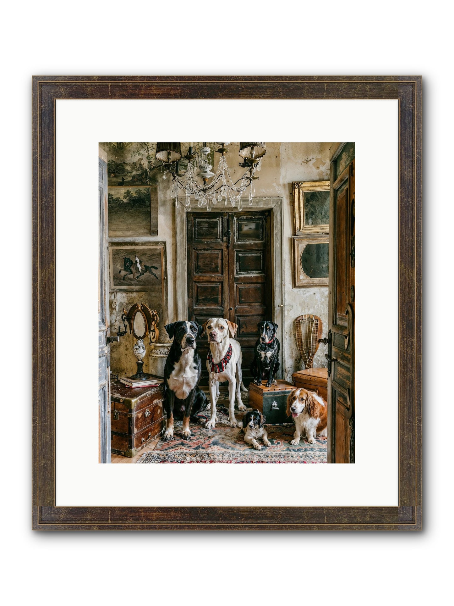 The Luxe Leash League Framed Print - Slimwoods Black/Gold 12x15