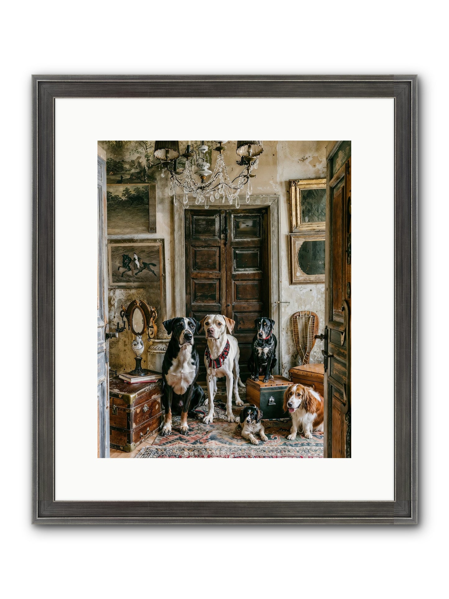 The Luxe Leash League Framed Print - Slimwoods Black/Silver 12x15
