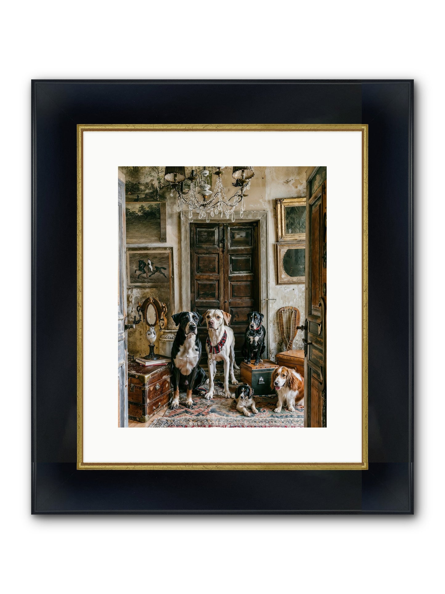 The Luxe Leash League Framed Print - Wide Black w/Gold 12x15
