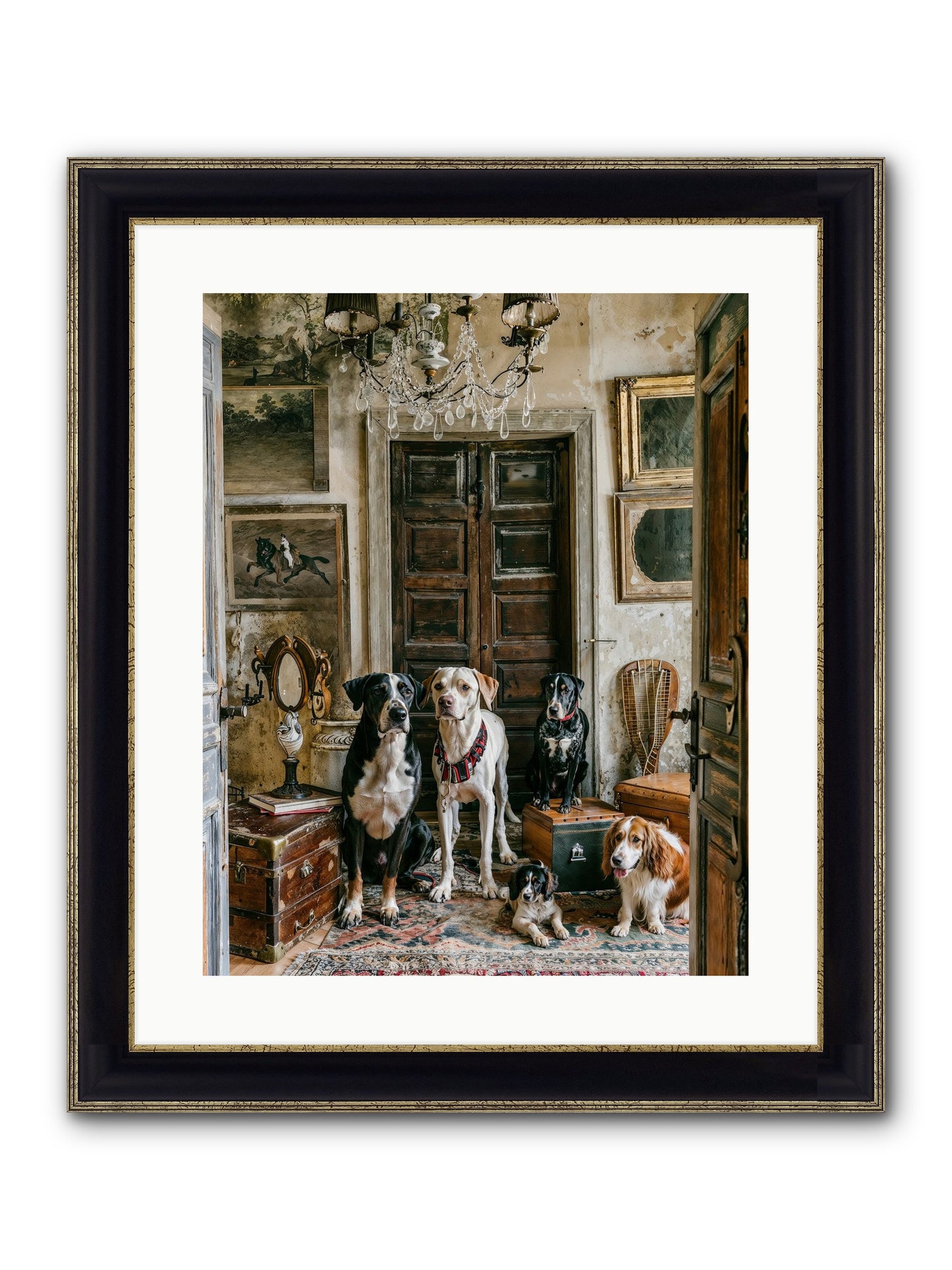 The Luxe Leash League Framed Print - Black & Gold 16x20