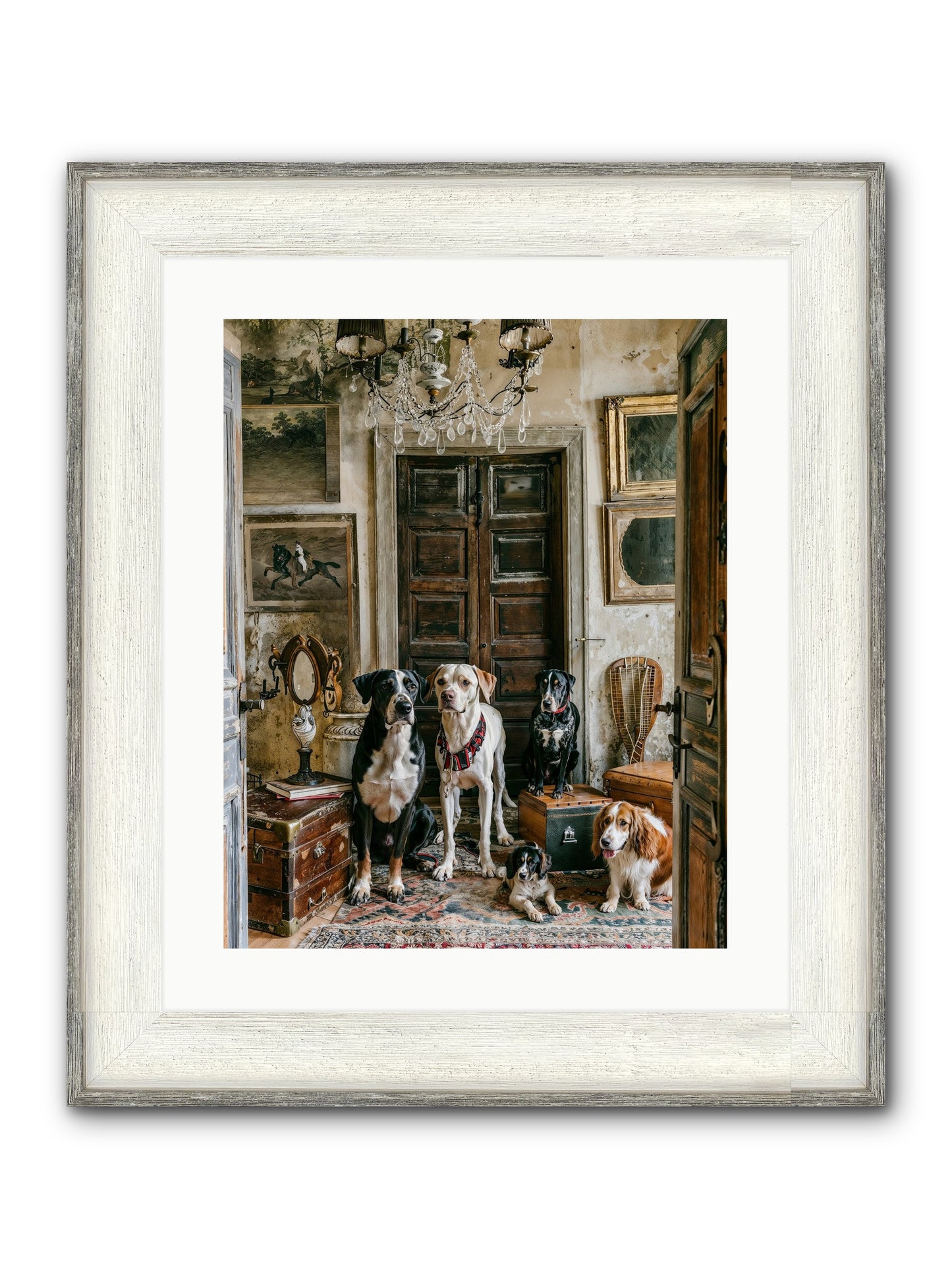 The Luxe Leash League Framed Print - Driftwood White 16x20