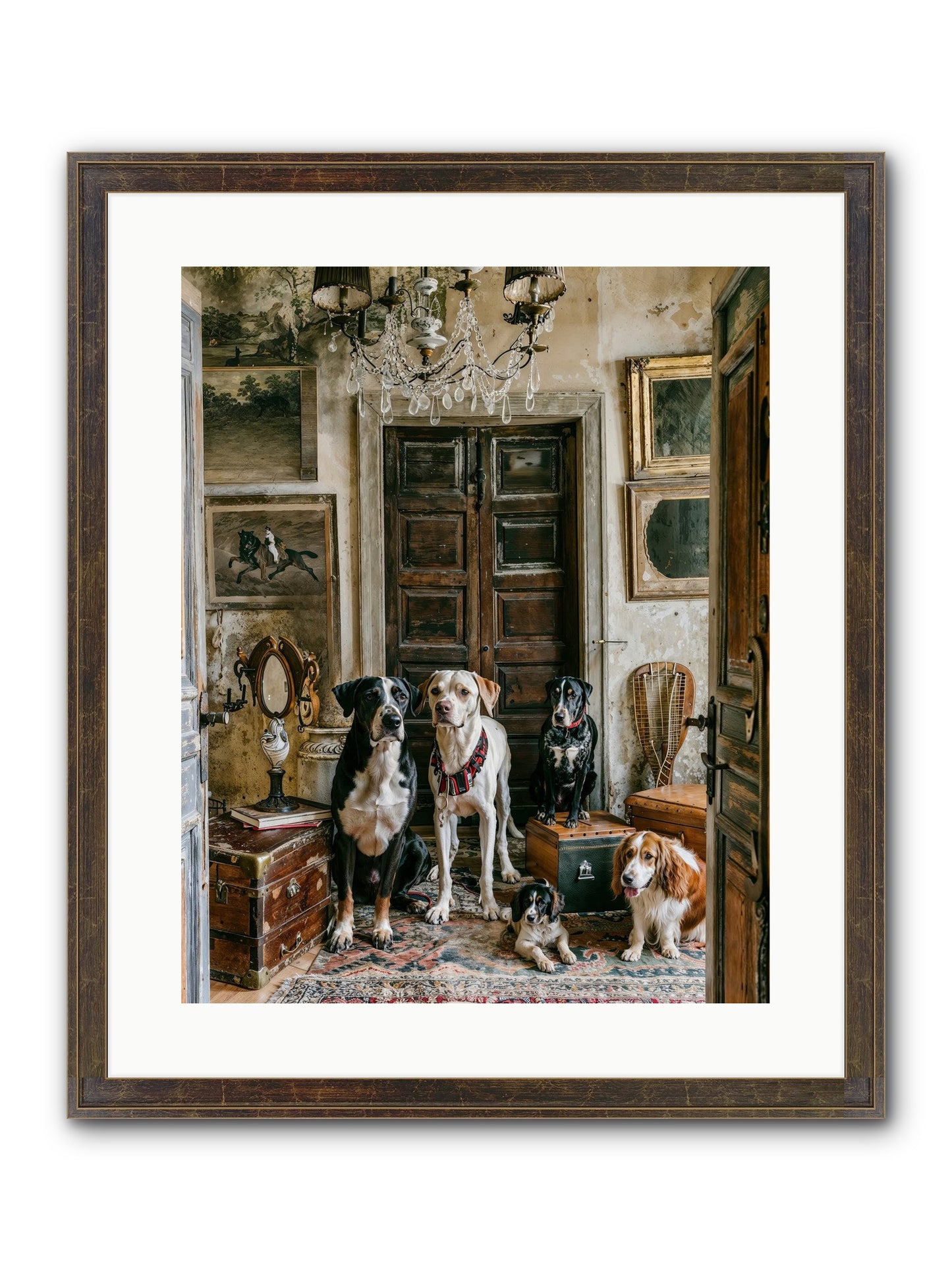 The Luxe Leash League Framed Print - Slimwoods Black/Gold 16x20