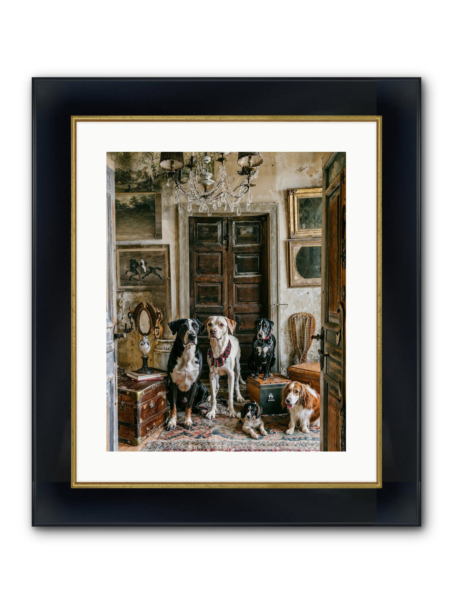 The Luxe Leash League Framed Print - Wide Black w/Gold 16x20