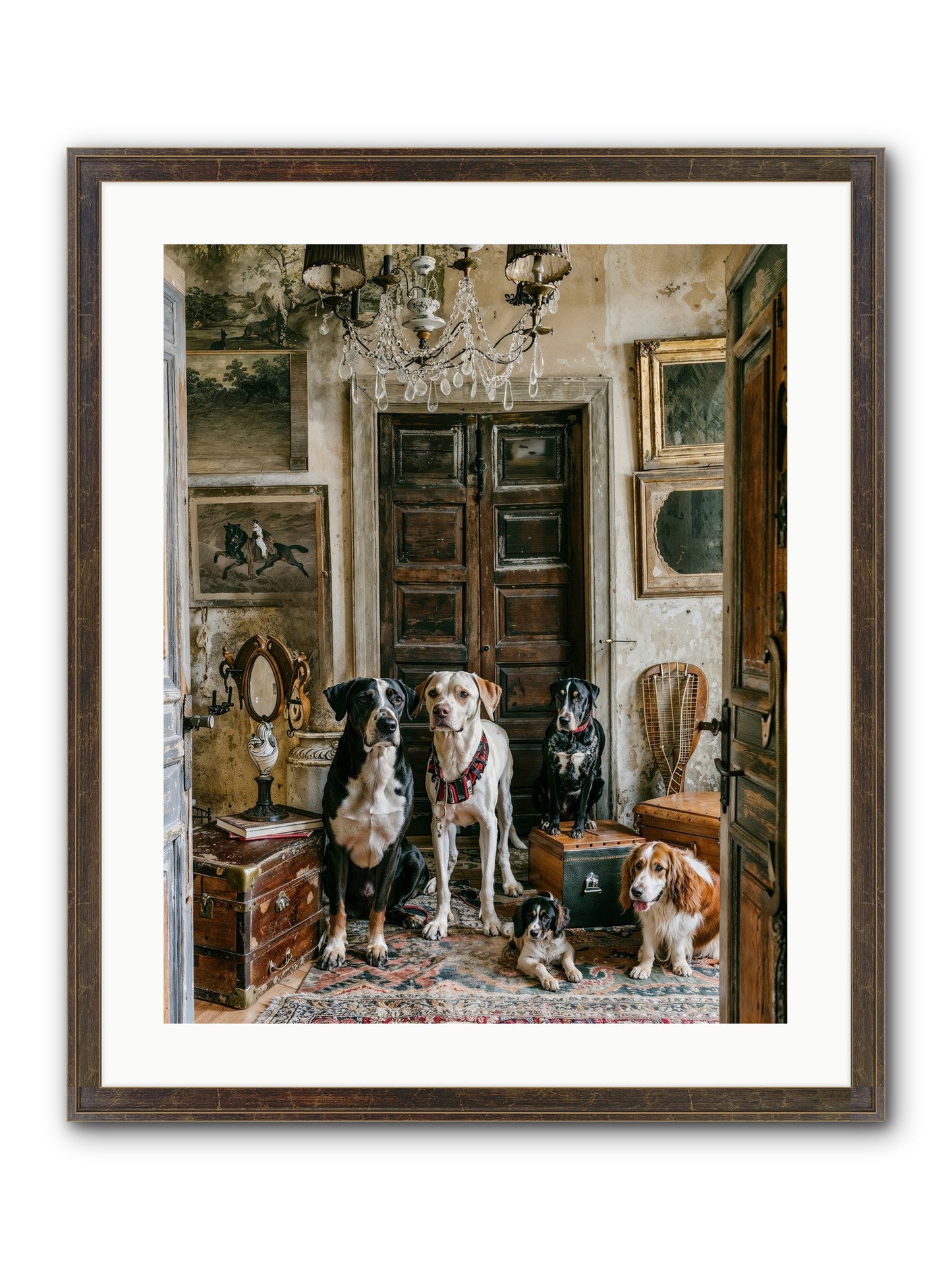 The Luxe Leash League Framed Print - Slimwoods Black/Gold 20x25