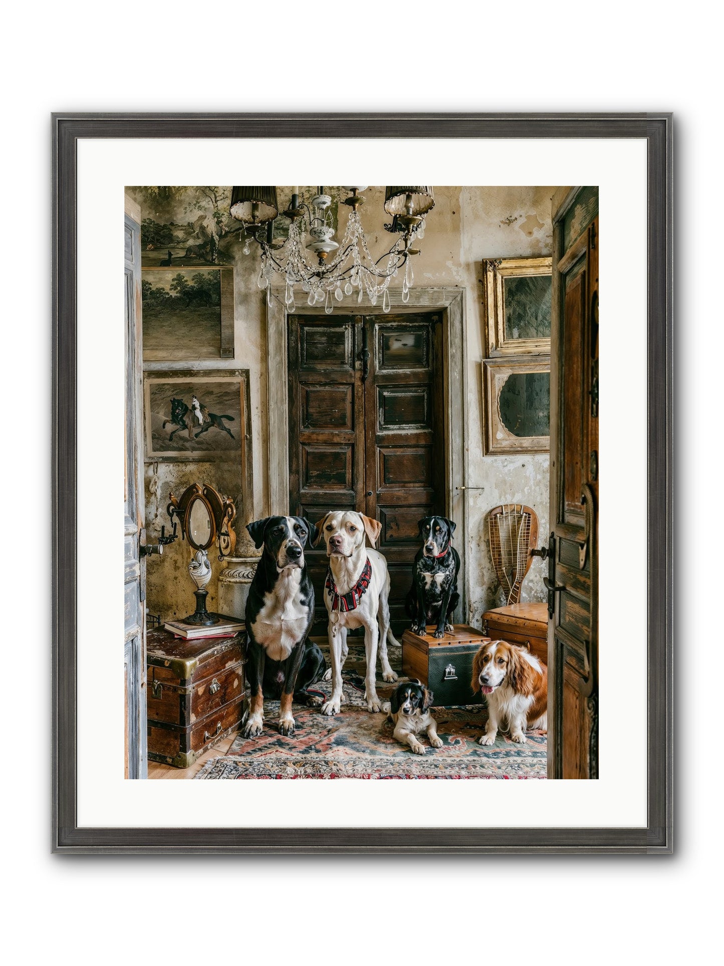The Luxe Leash League Framed Print - Slimwoods Black/Silver 20x25