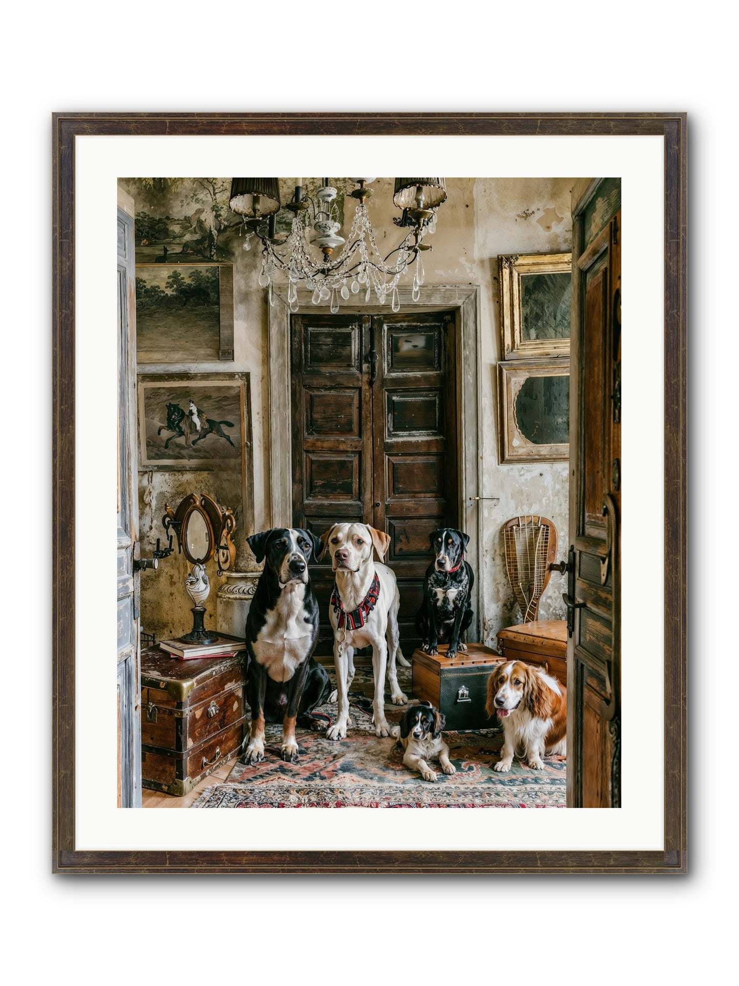 The Luxe Leash League Framed Print - Slimwoods Black/Gold 24x30