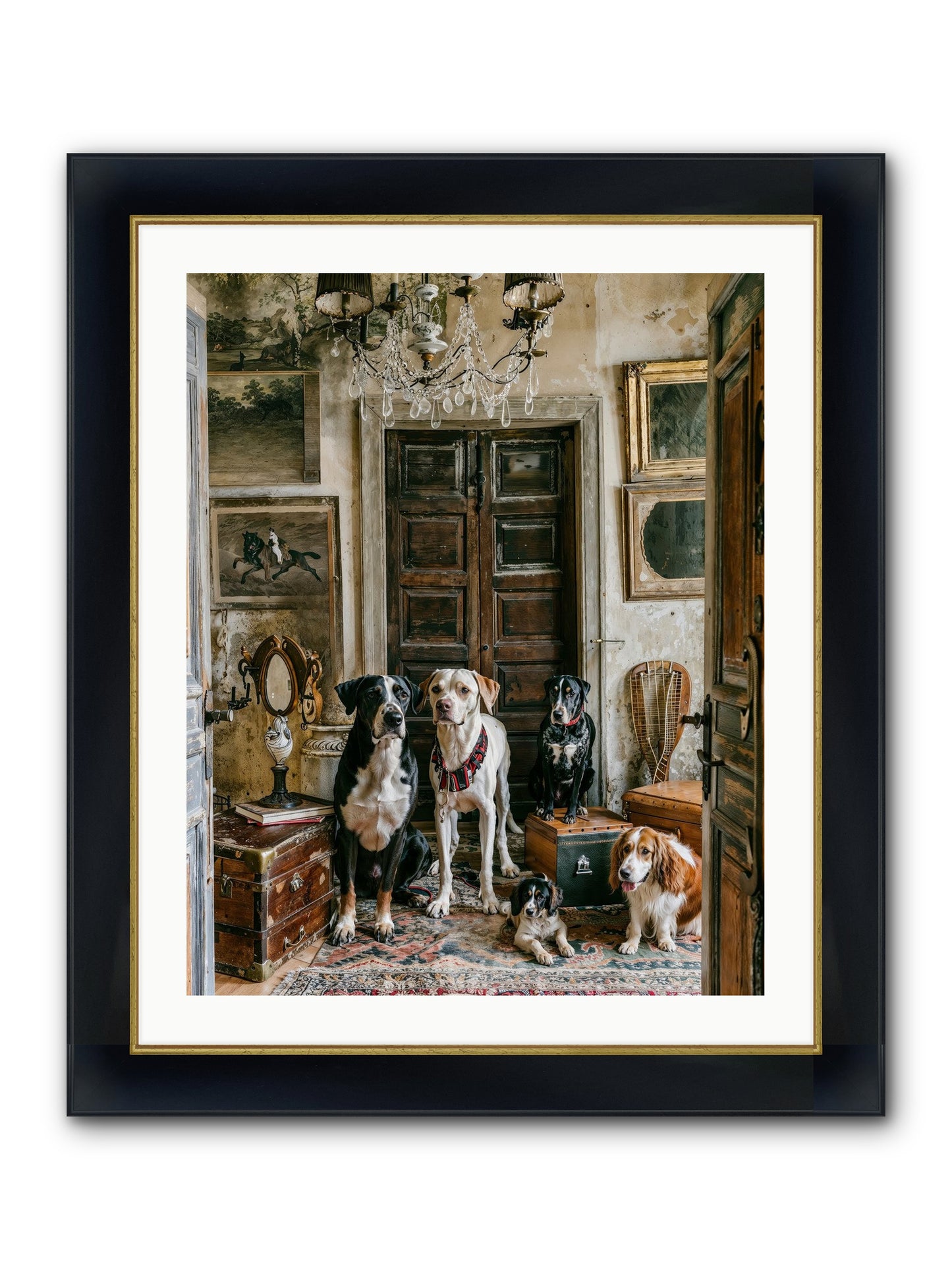 The Luxe Leash League Framed Print - Wide Black w/Gold 24x30