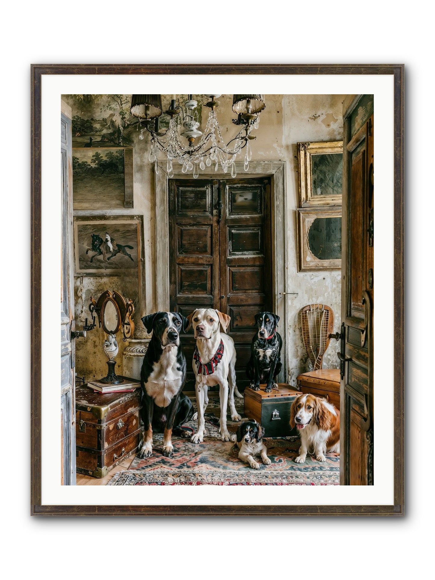 The Luxe Leash League Framed Print - Slimwoods Black/Gold 32x40