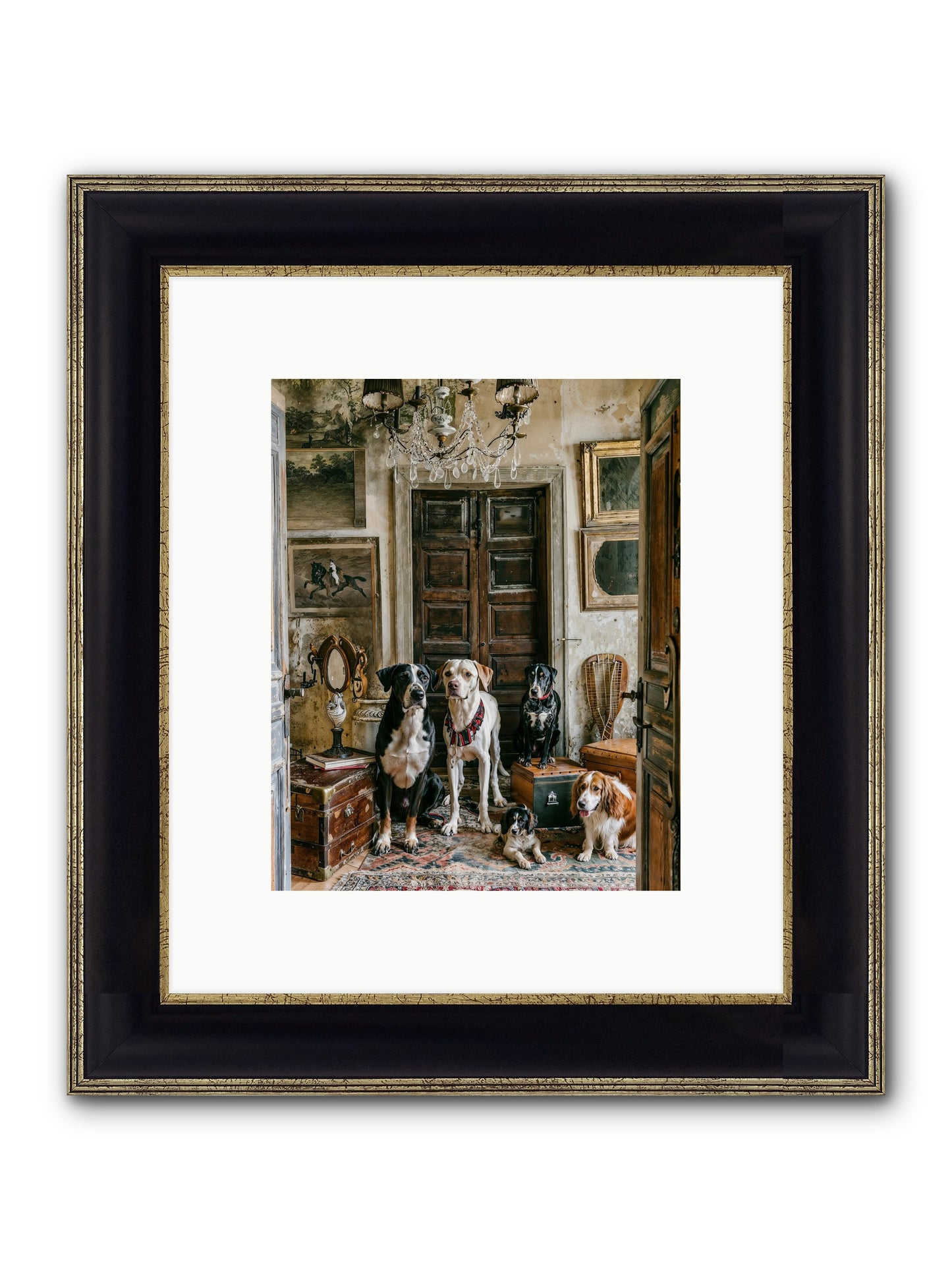 The Luxe Leash League Framed Print - Black & Gold 8x10