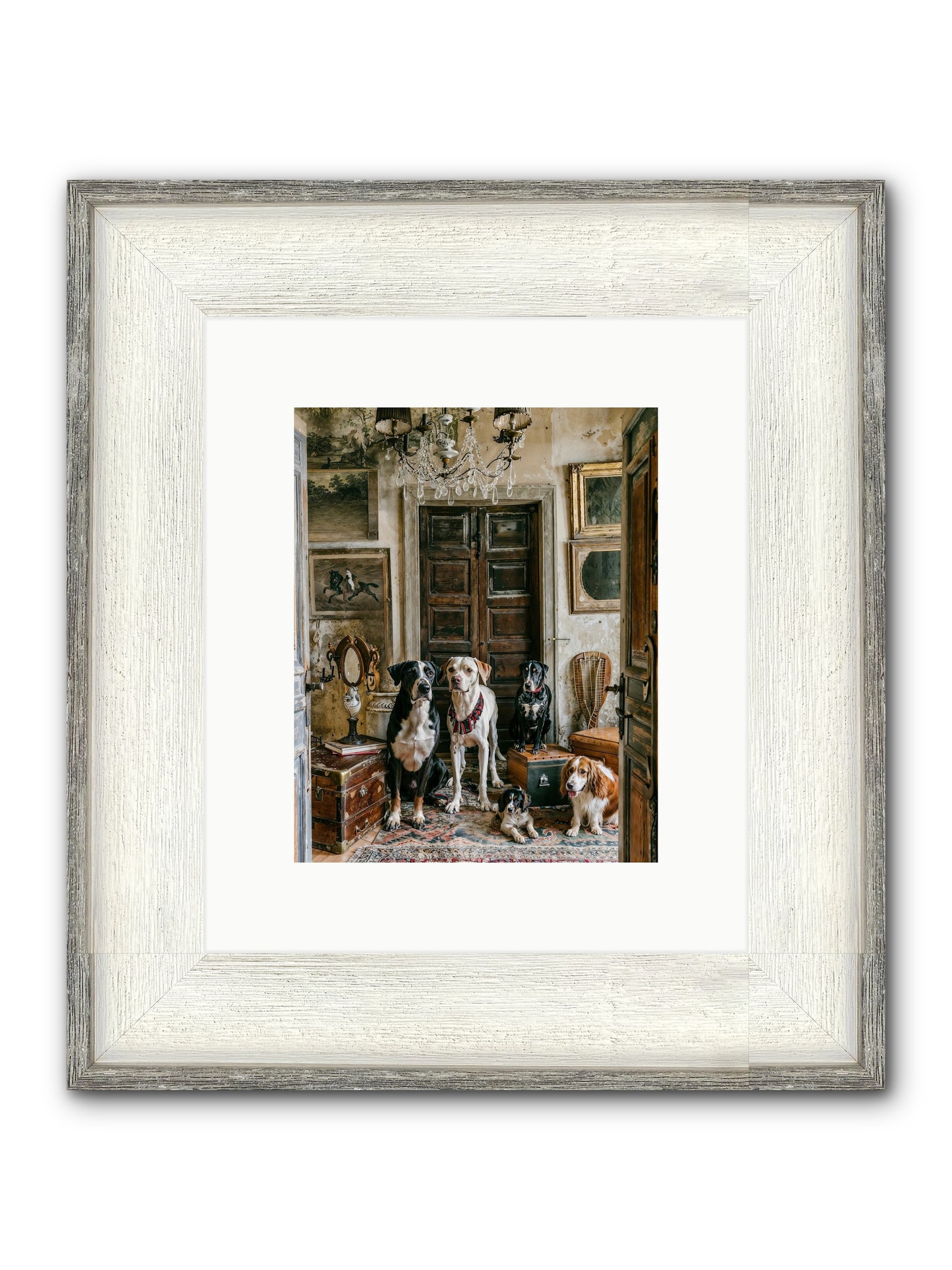 The Luxe Leash League Framed Print - Driftwood White 8x10
