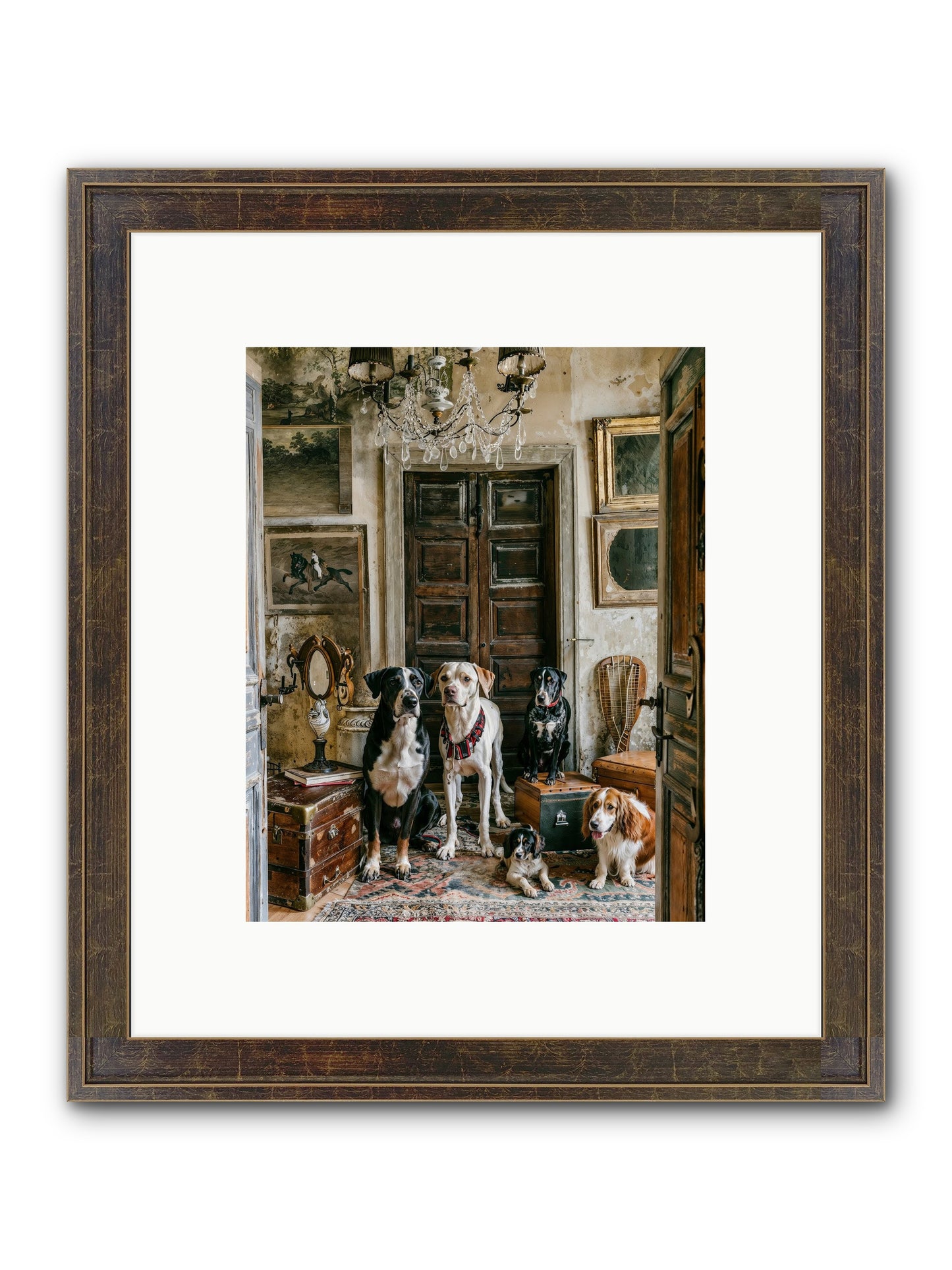 The Luxe Leash League Framed Print - Slimwoods Black/Gold 8x10