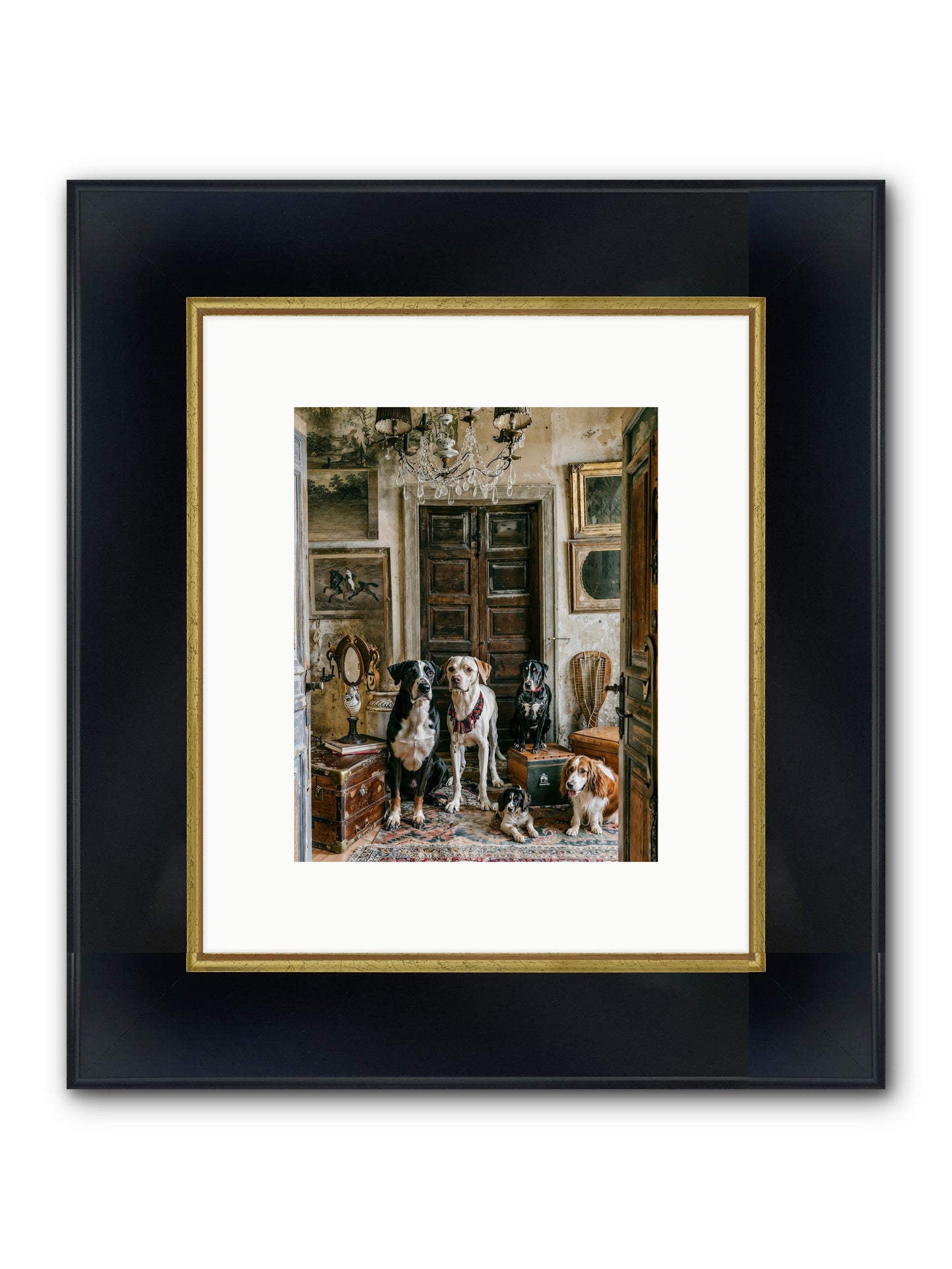 The Luxe Leash League Framed Print - Wide Black w/Gold 8x10