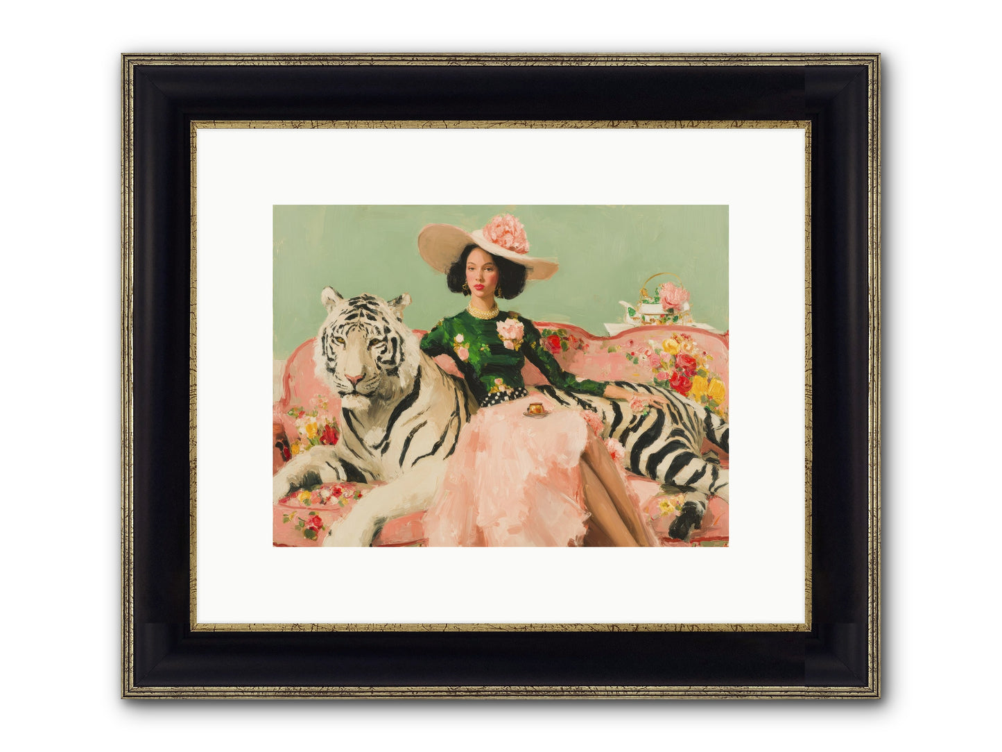 The Marigold Quill Framed Print - Black & Gold 12x9