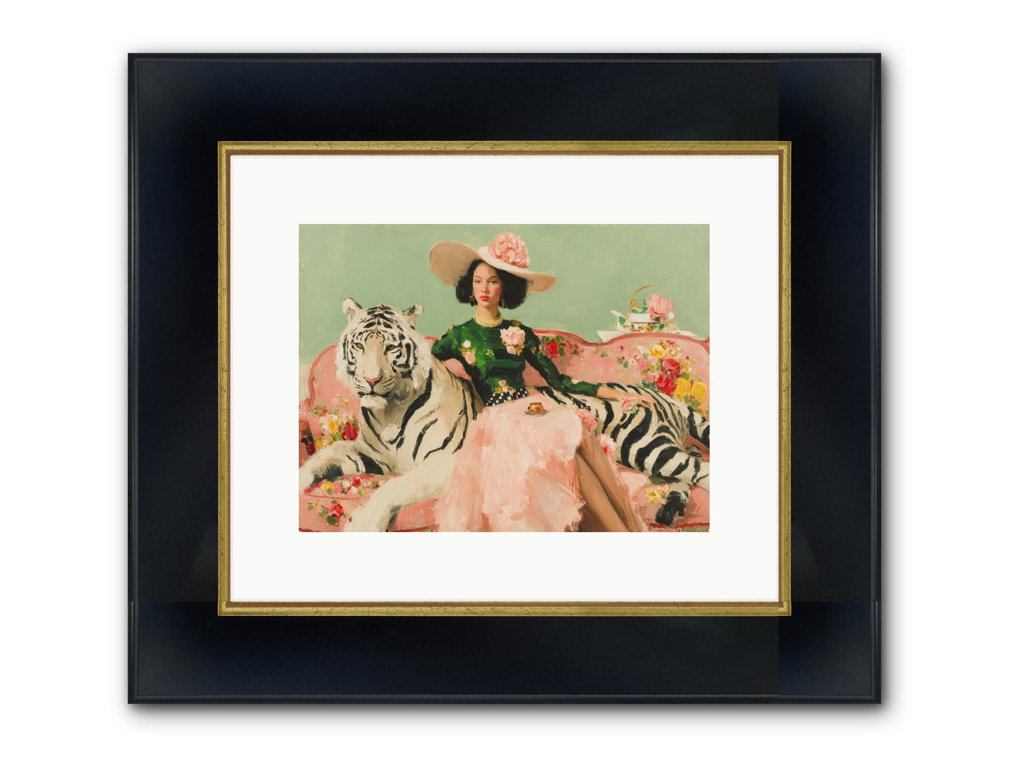 The Marigold Quill Framed Print - Wide Black w/Gold 12x9