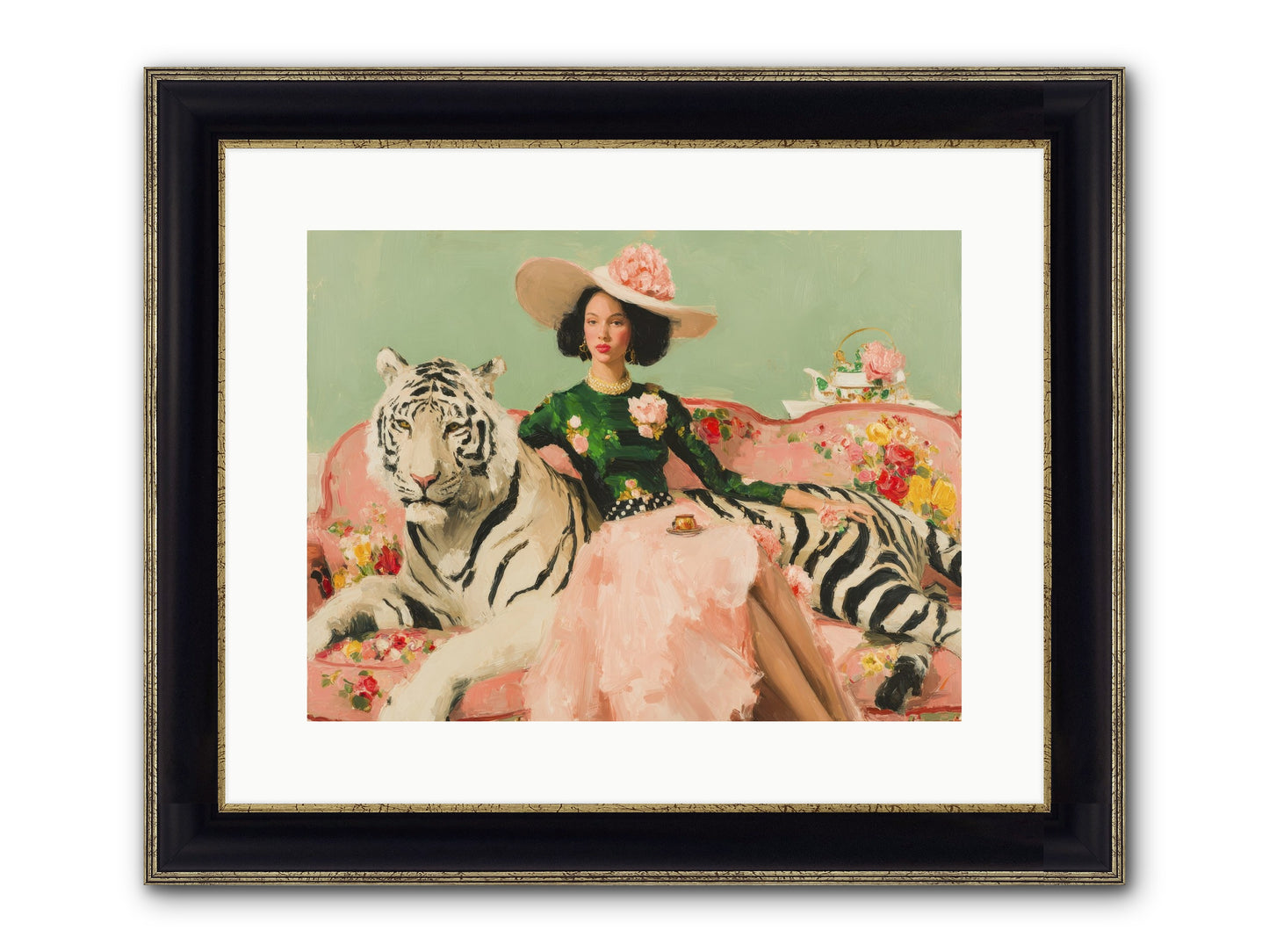 The Marigold Quill Framed Print - Black & Gold 16x12