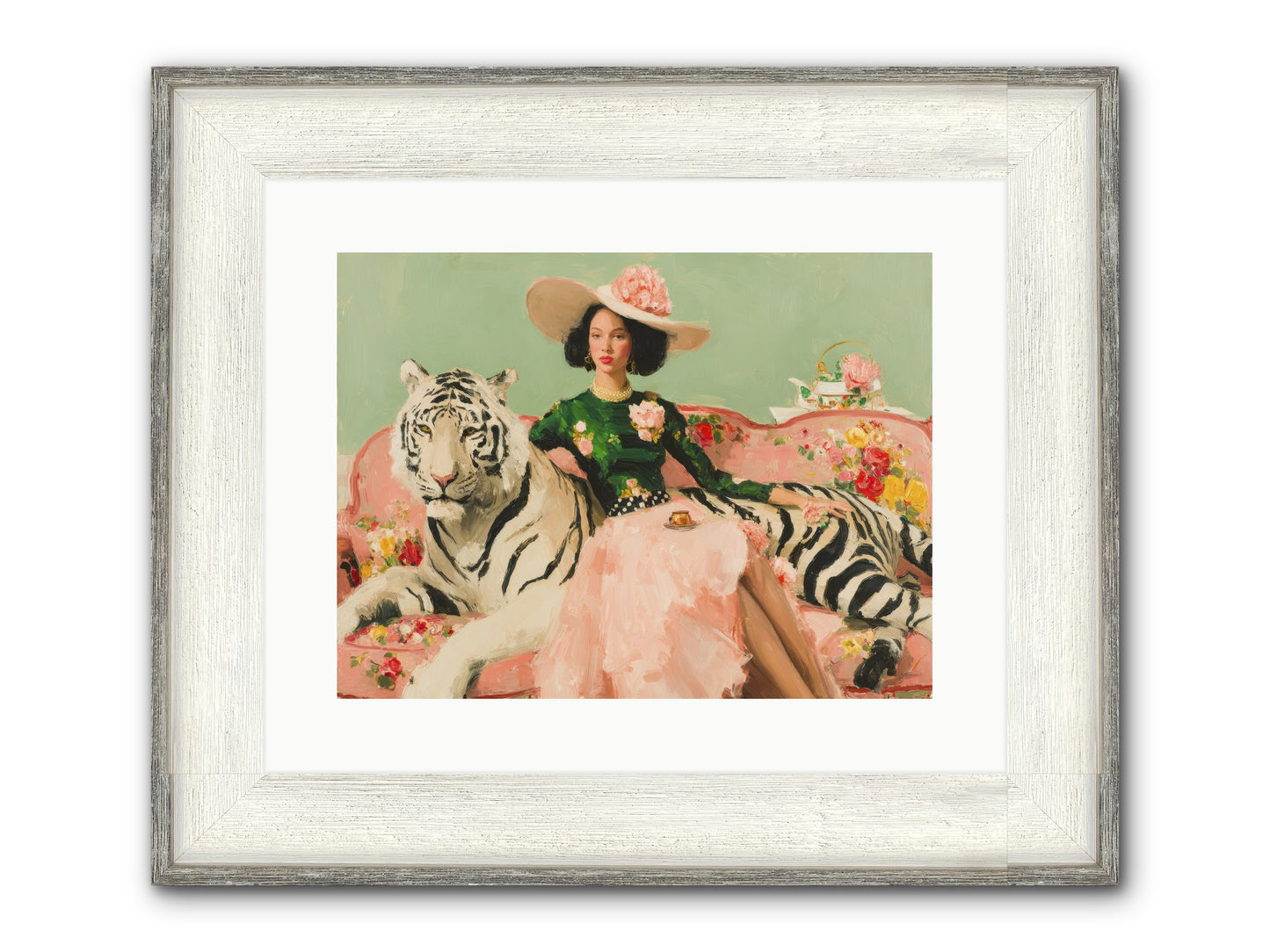 The Marigold Quill Framed Print - Driftwood White 16x12