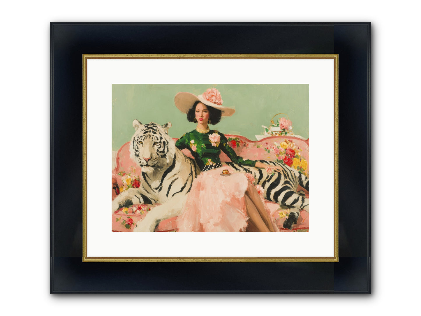 The Marigold Quill Framed Print - Wide Black w/Gold 16x12