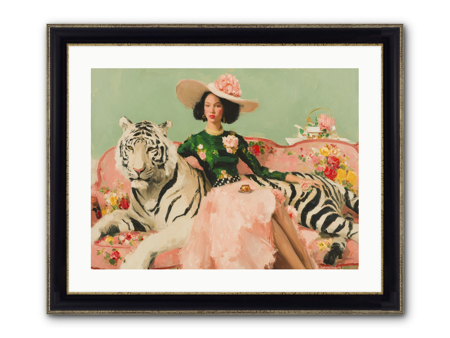 The Marigold Quill Framed Print - Black & Gold 24x18
