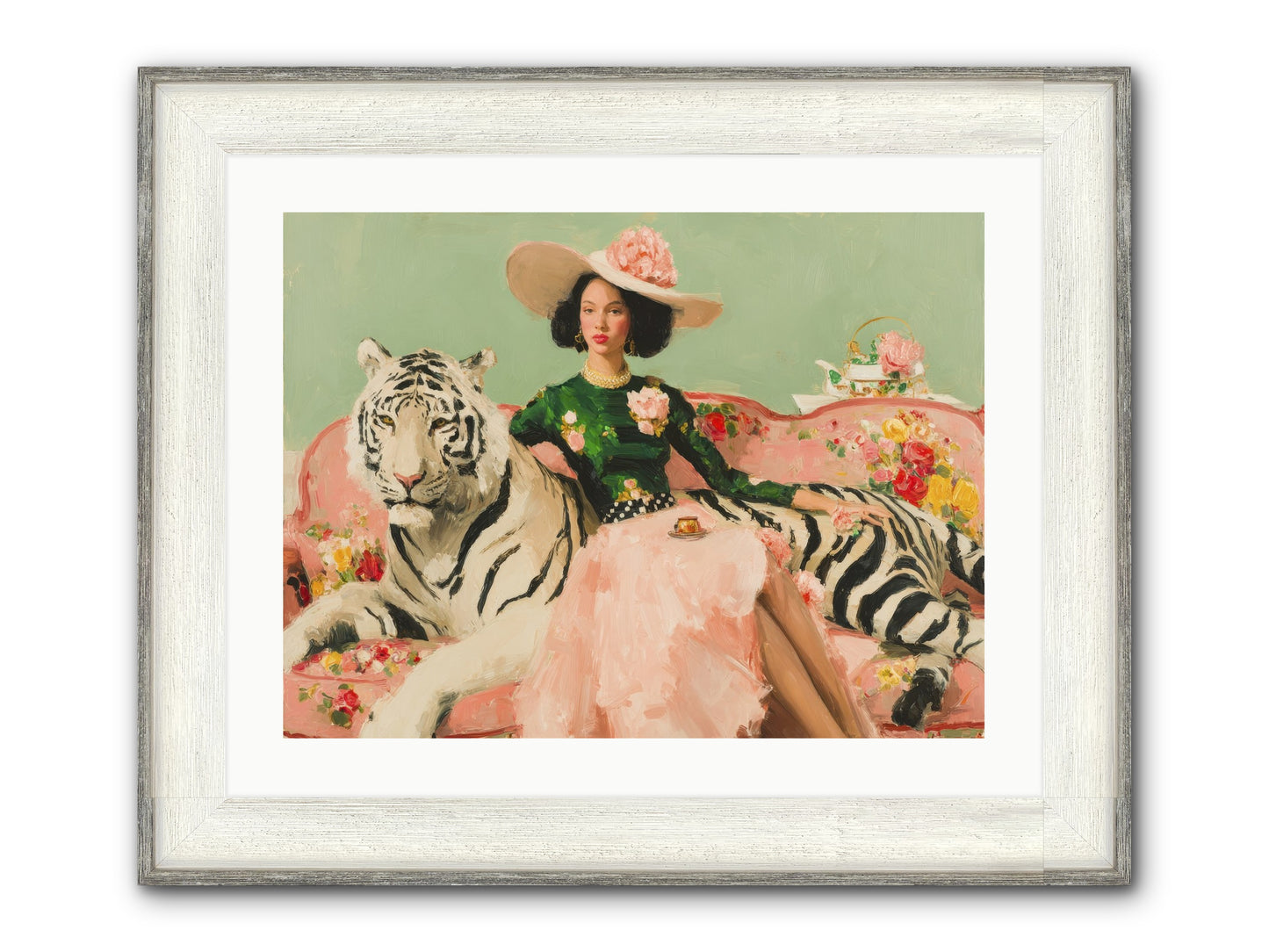 The Marigold Quill Framed Print - Driftwood White 24x18