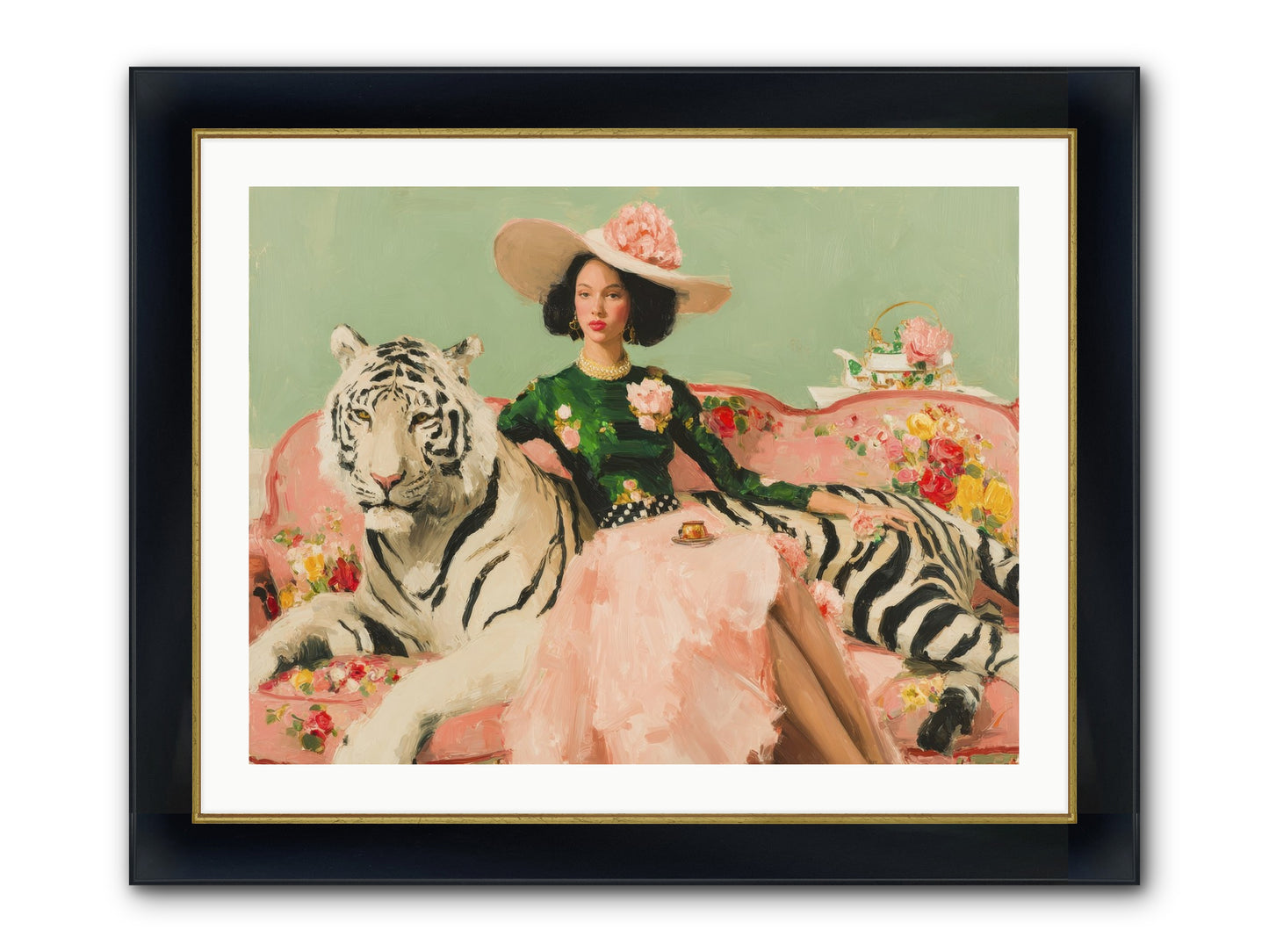 The Marigold Quill Framed Print - Wide Black w/Gold 32x24