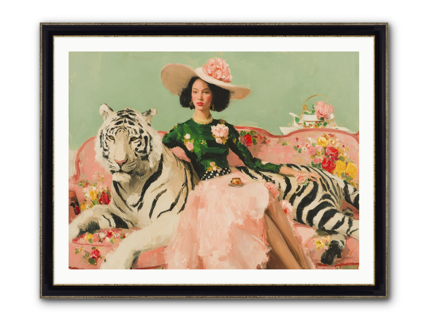 The Marigold Quill Framed Print - Black & Gold 40x30