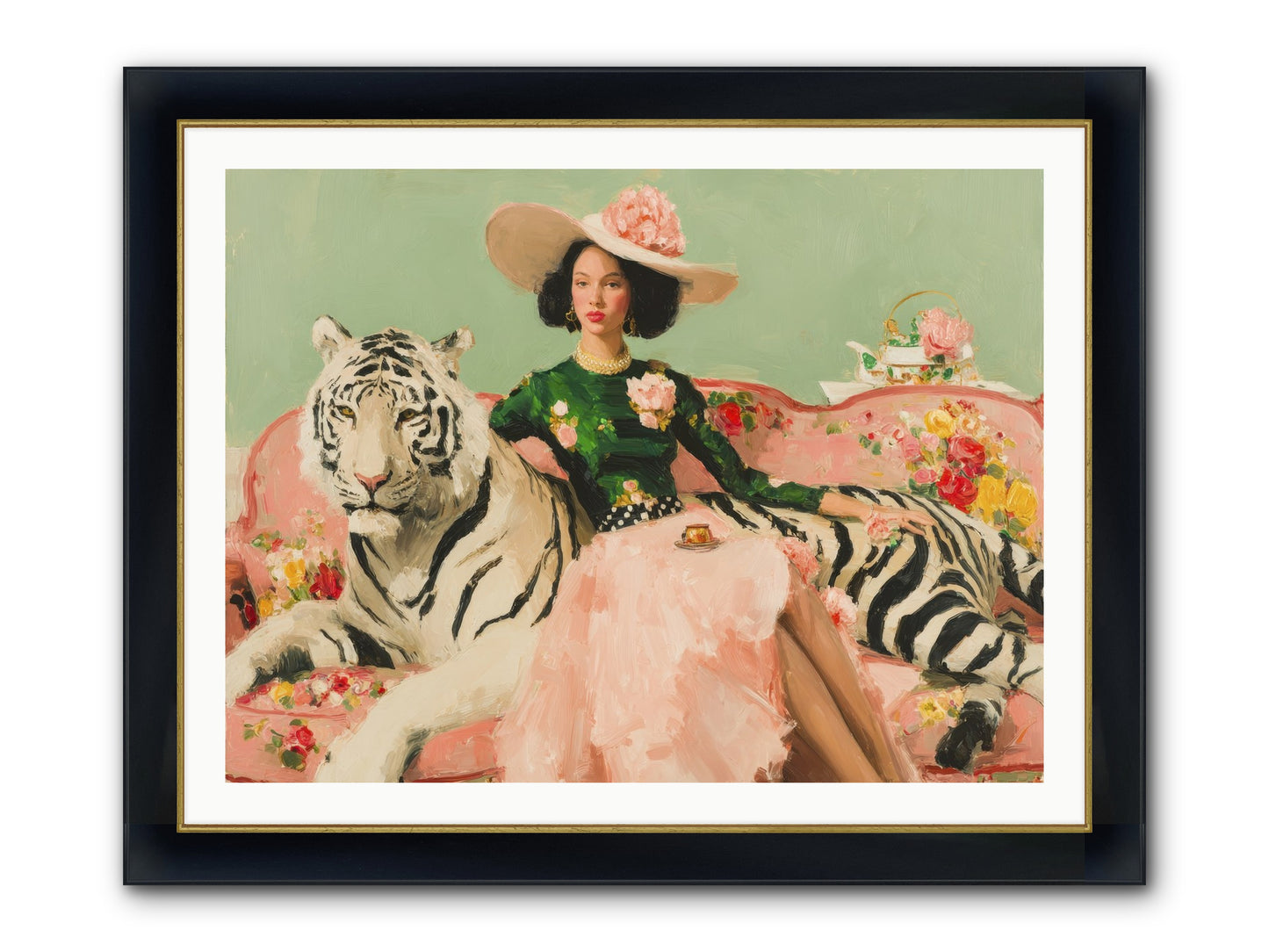 The Marigold Quill Framed Print - Wide Black w/Gold 40x30