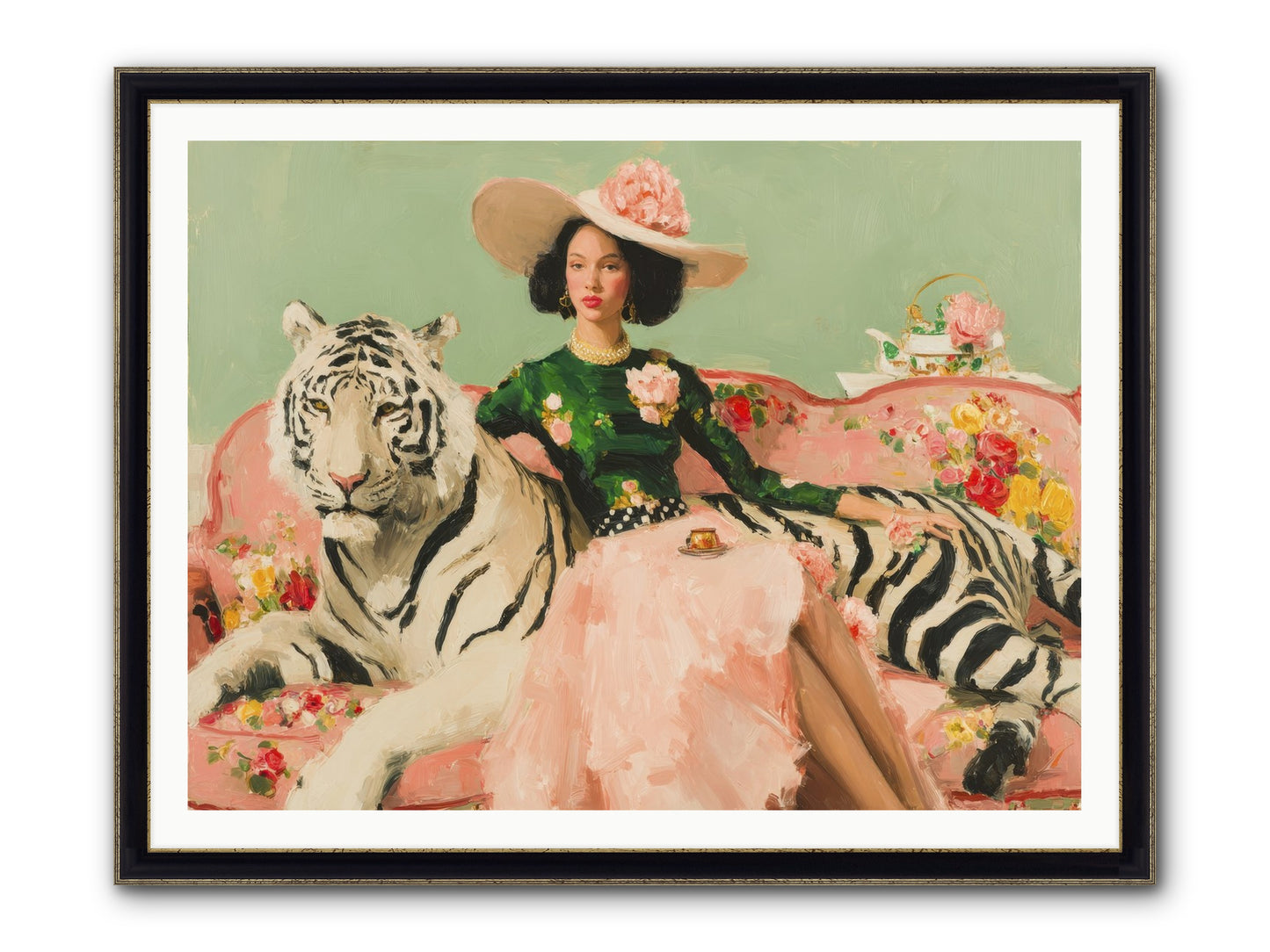 The Marigold Quill Framed Print - Black & Gold 48x36