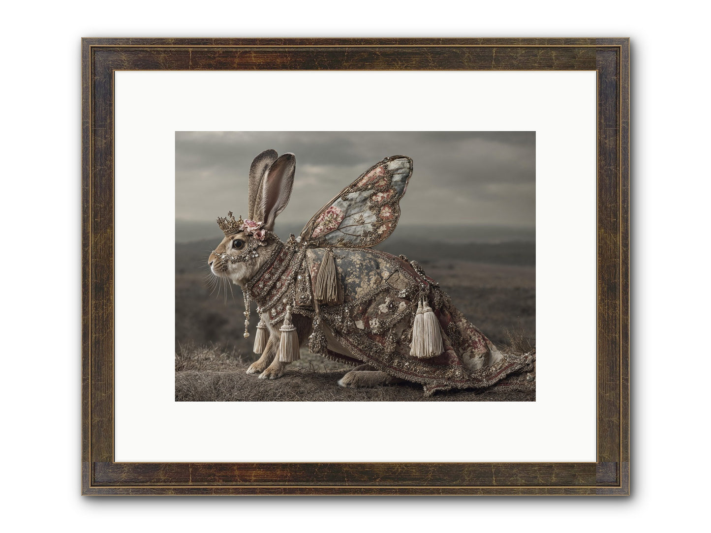 The Meadow At Nightfall Framed Print - Slimwoods Black/Gold 12x9