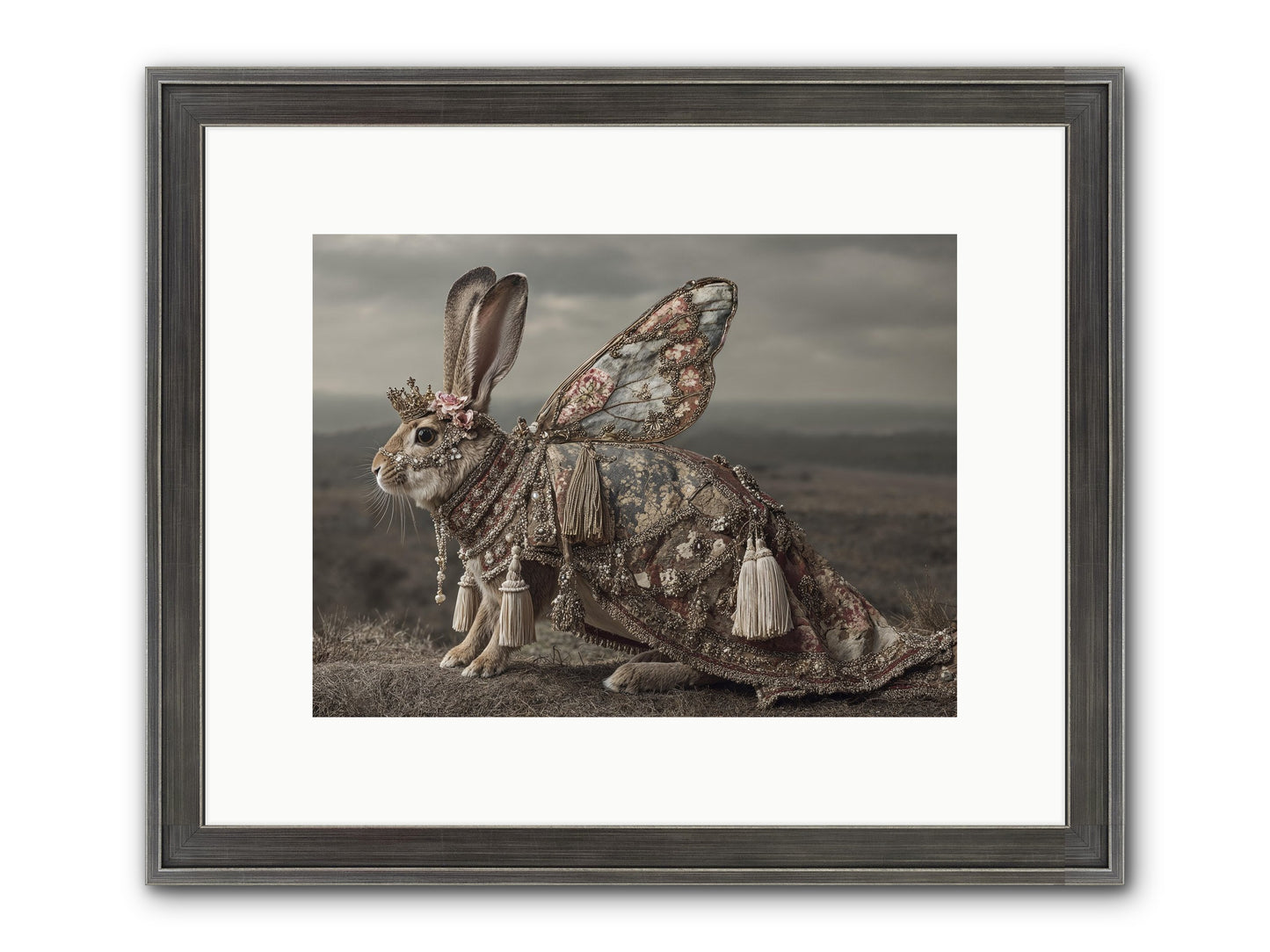The Meadow At Nightfall Framed Print - Slimwoods Black/Silver 12x9