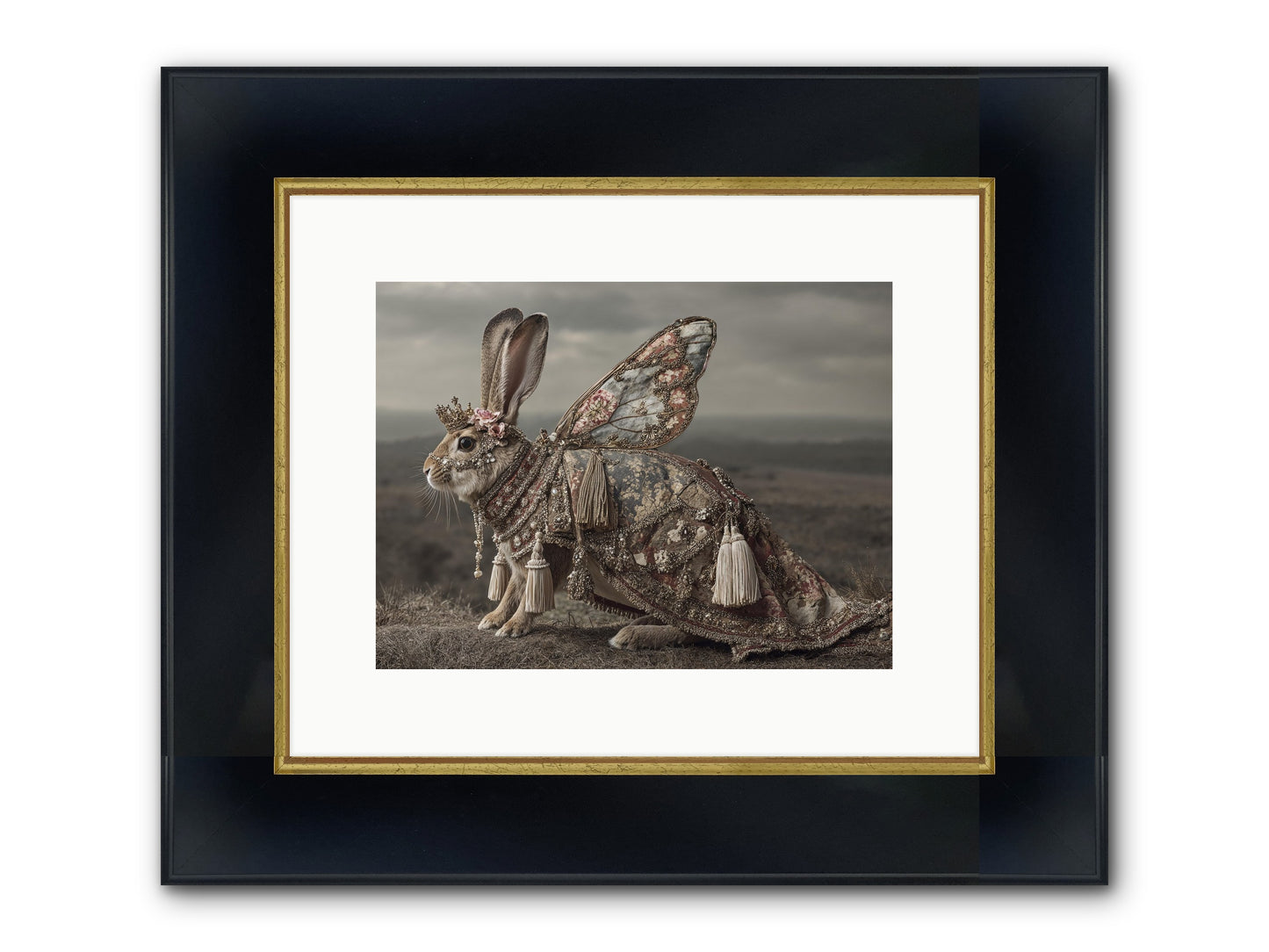 The Meadow At Nightfall Framed Print - Wide Black w/Gold 12x9