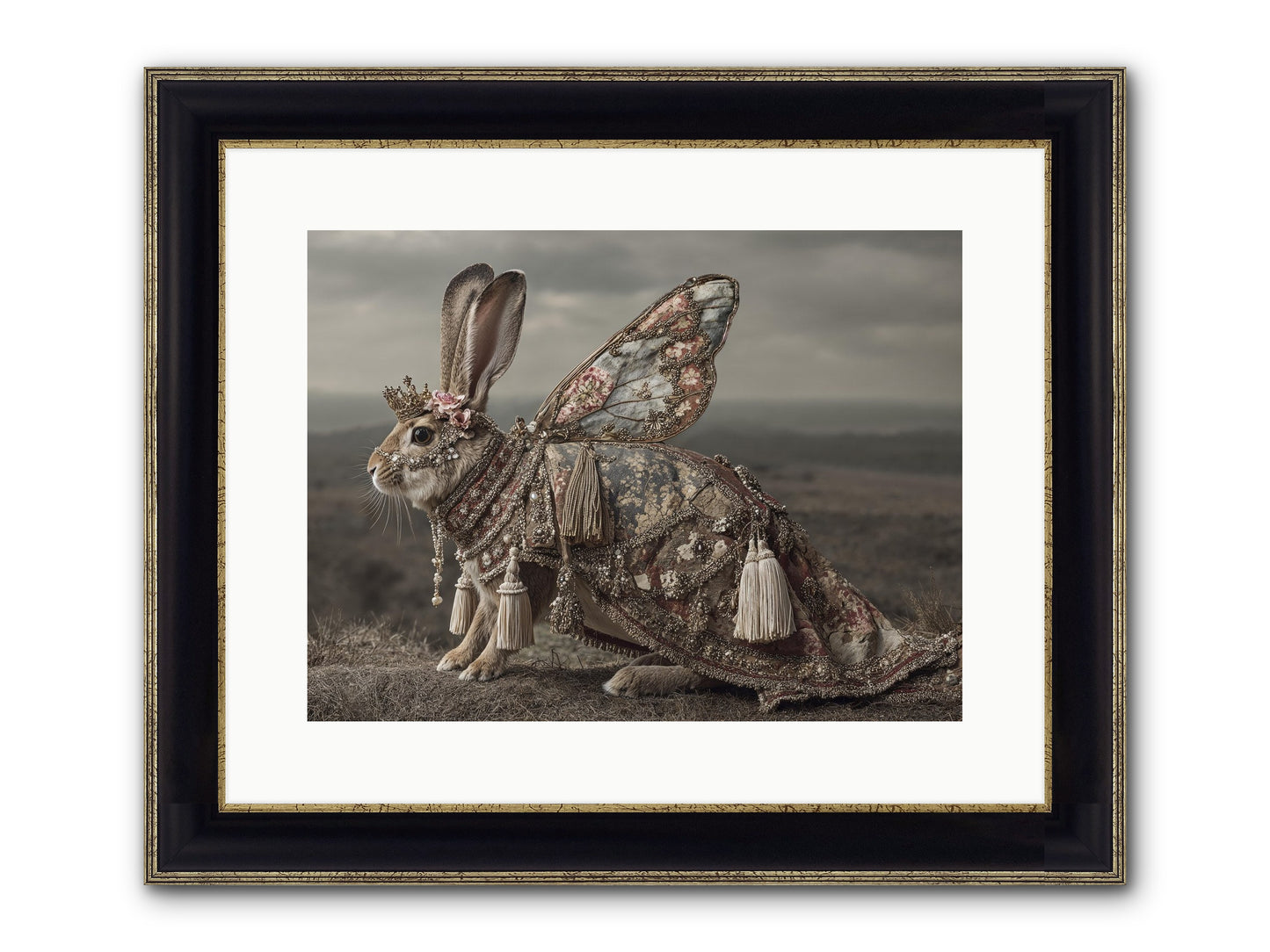 The Meadow At Nightfall Framed Print - Black & Gold 16x12