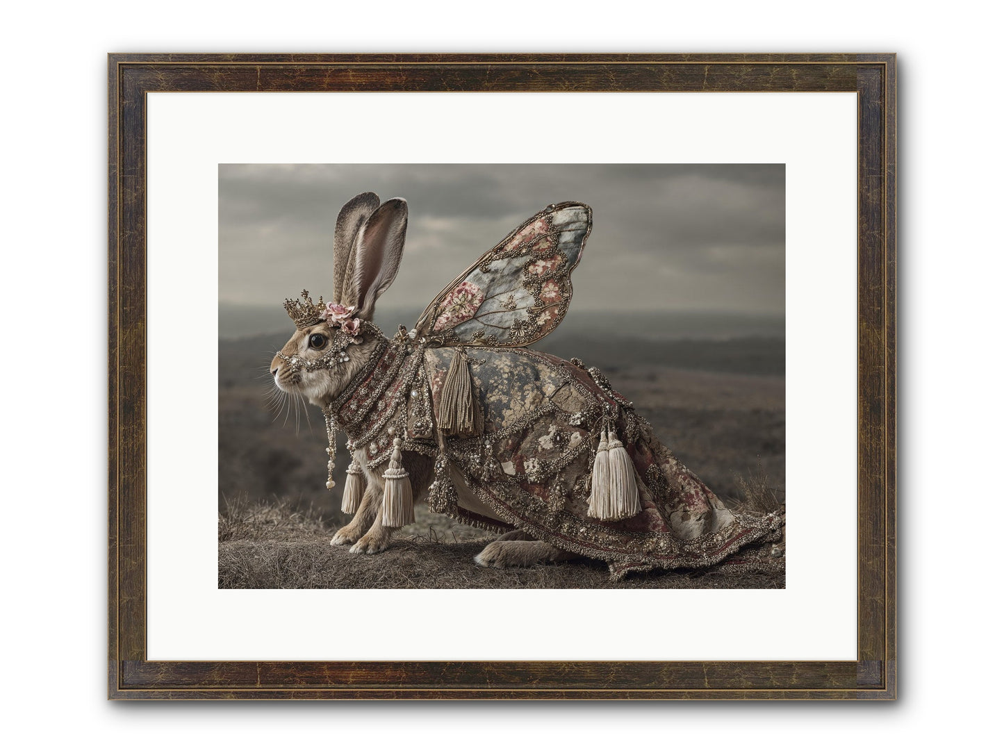 The Meadow At Nightfall Framed Print - Slimwoods Black/Gold 16x12