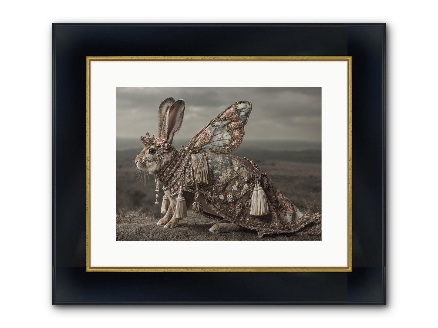 The Meadow At Nightfall Framed Print - Wide Black w/Gold 16x12