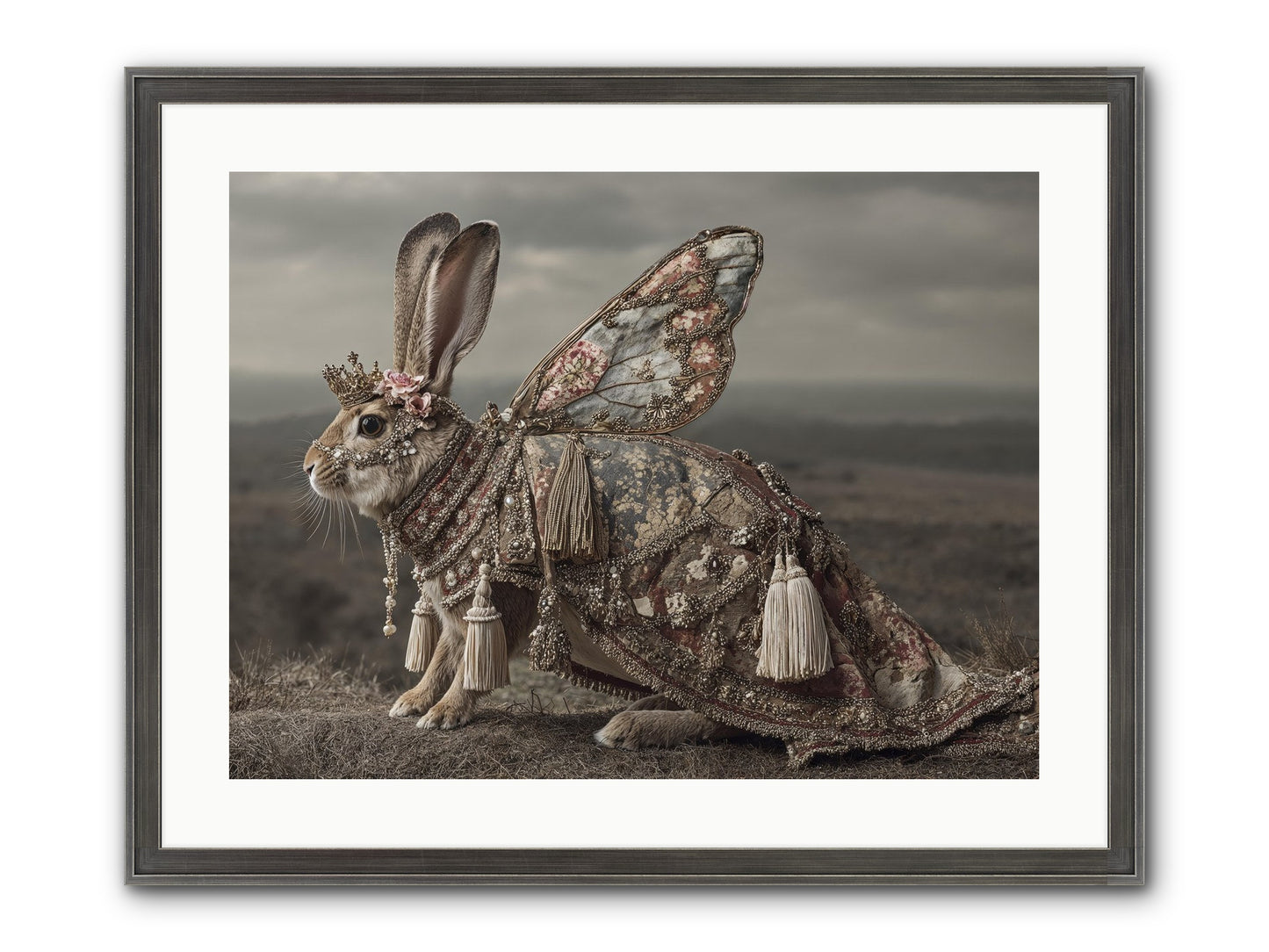 The Meadow At Nightfall Framed Print - Slimwoods Black/Silver 24x18