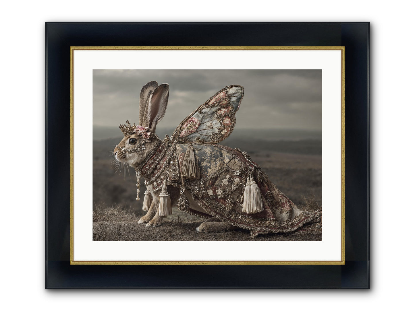 The Meadow At Nightfall Framed Print - Wide Black w/Gold 24x18