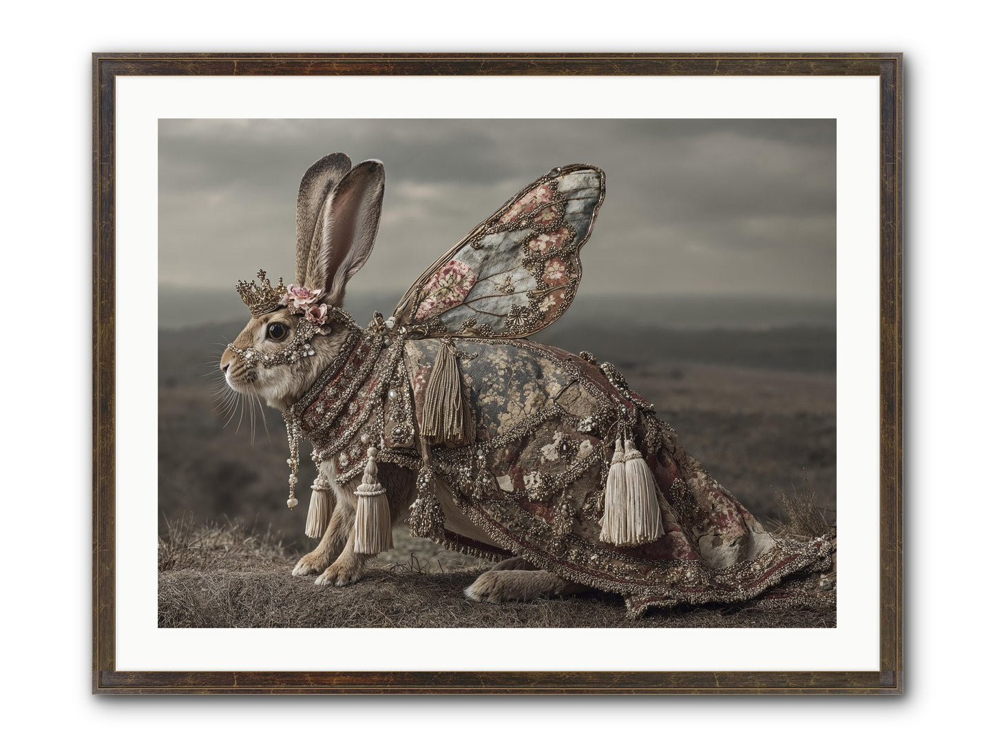 The Meadow At Nightfall Framed Print - Slimwoods Black/Gold 32x24