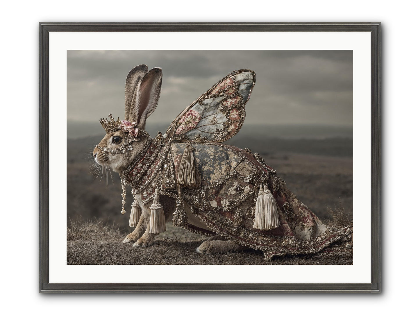 The Meadow At Nightfall Framed Print - Slimwoods Black/Silver 32x24