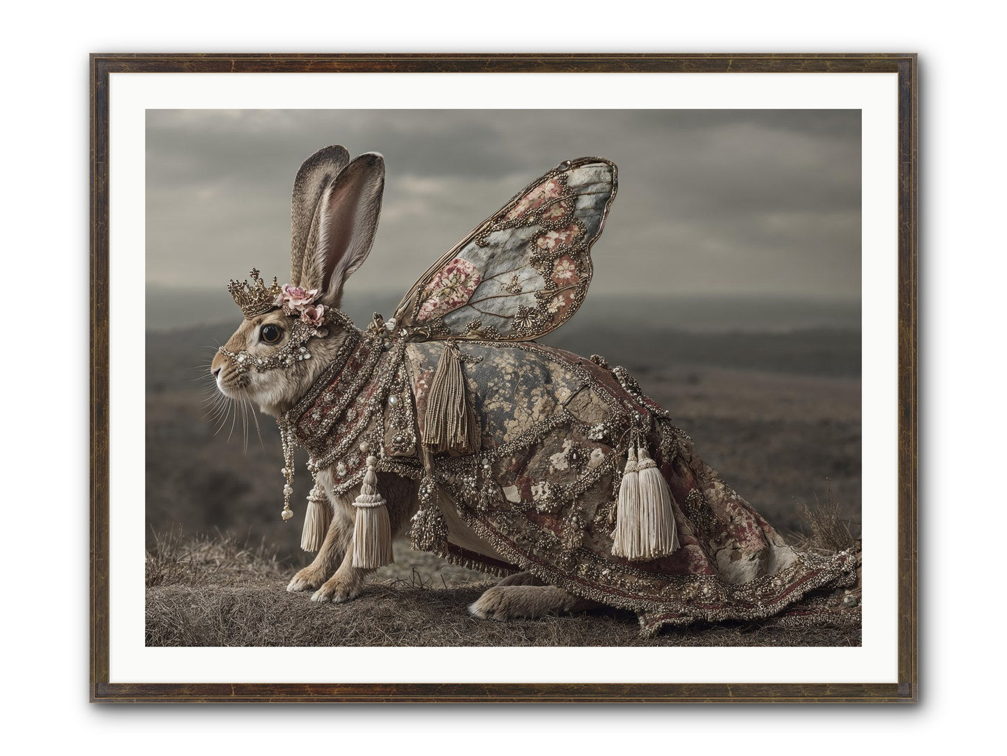 The Meadow At Nightfall Framed Print - Slimwoods Black/Gold 40x30