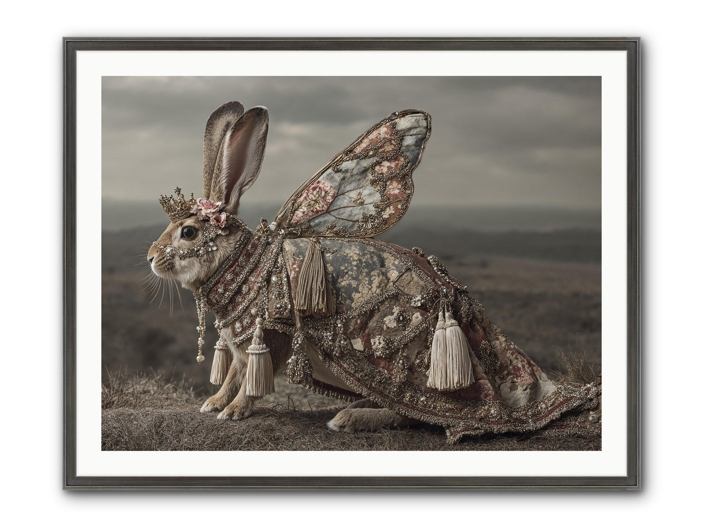 The Meadow At Nightfall Framed Print - Slimwoods Black/Silver 40x30