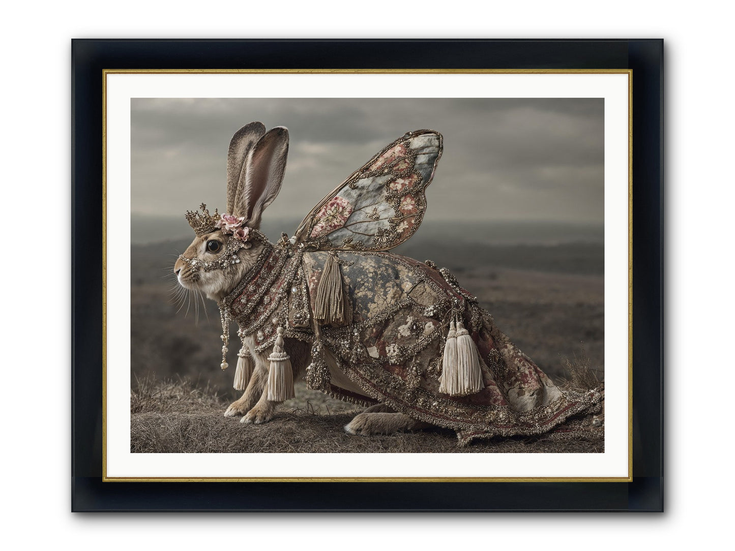 The Meadow At Nightfall Framed Print - Wide Black w/Gold 40x30