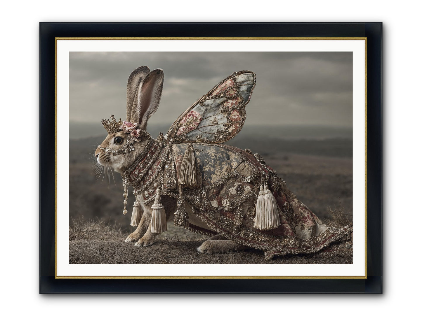 The Meadow At Nightfall Framed Print - Wide Black w/Gold 48x36