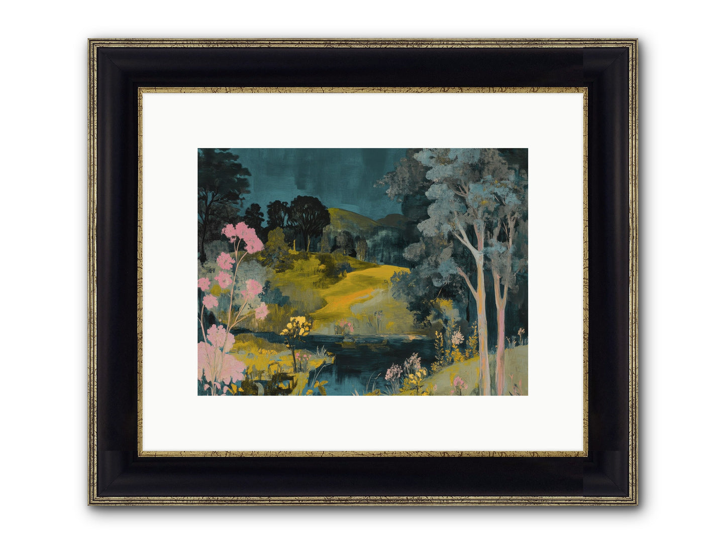 The Meadow Remembers Framed Print - Black & Gold 12x9
