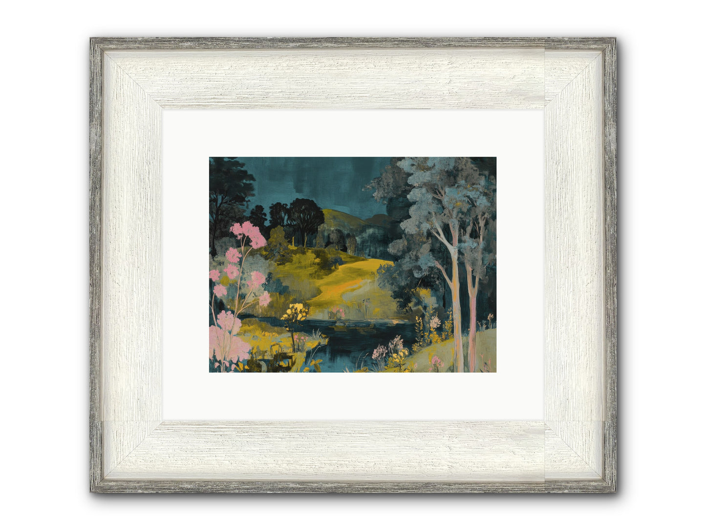 The Meadow Remembers Framed Print - Driftwood White 12x9